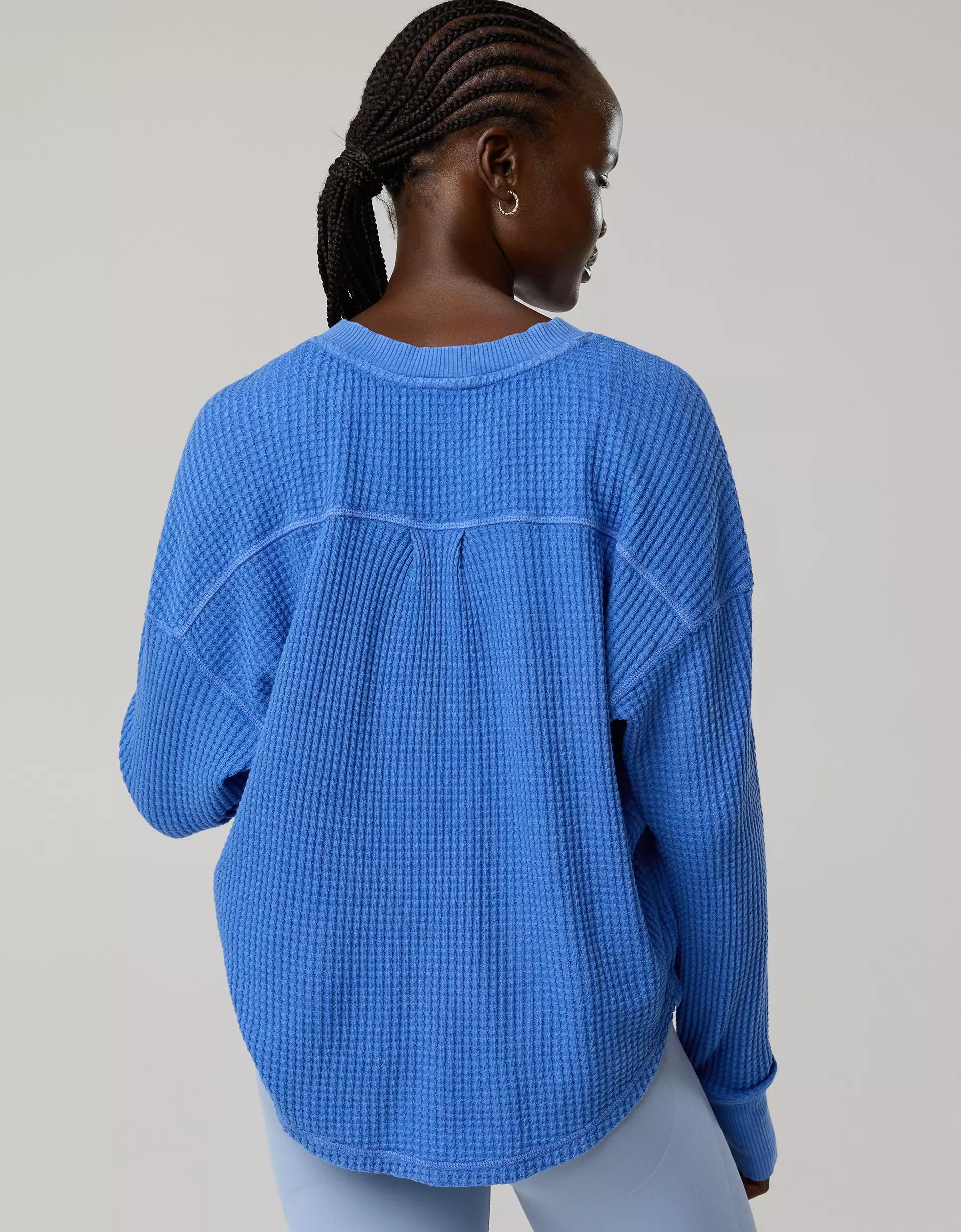 OFFLINE By Aerie Wow! Waffle Notch Neck Long Sleeve T-Shirt Product Image