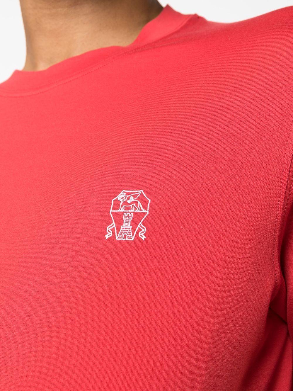 logo embroidery cotton T-shirt Product Image