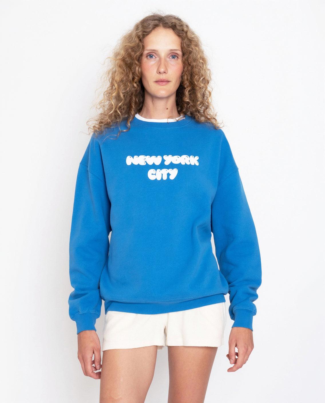 The Oversized New York City Sweatshirt - Royal Blue Female Product Image