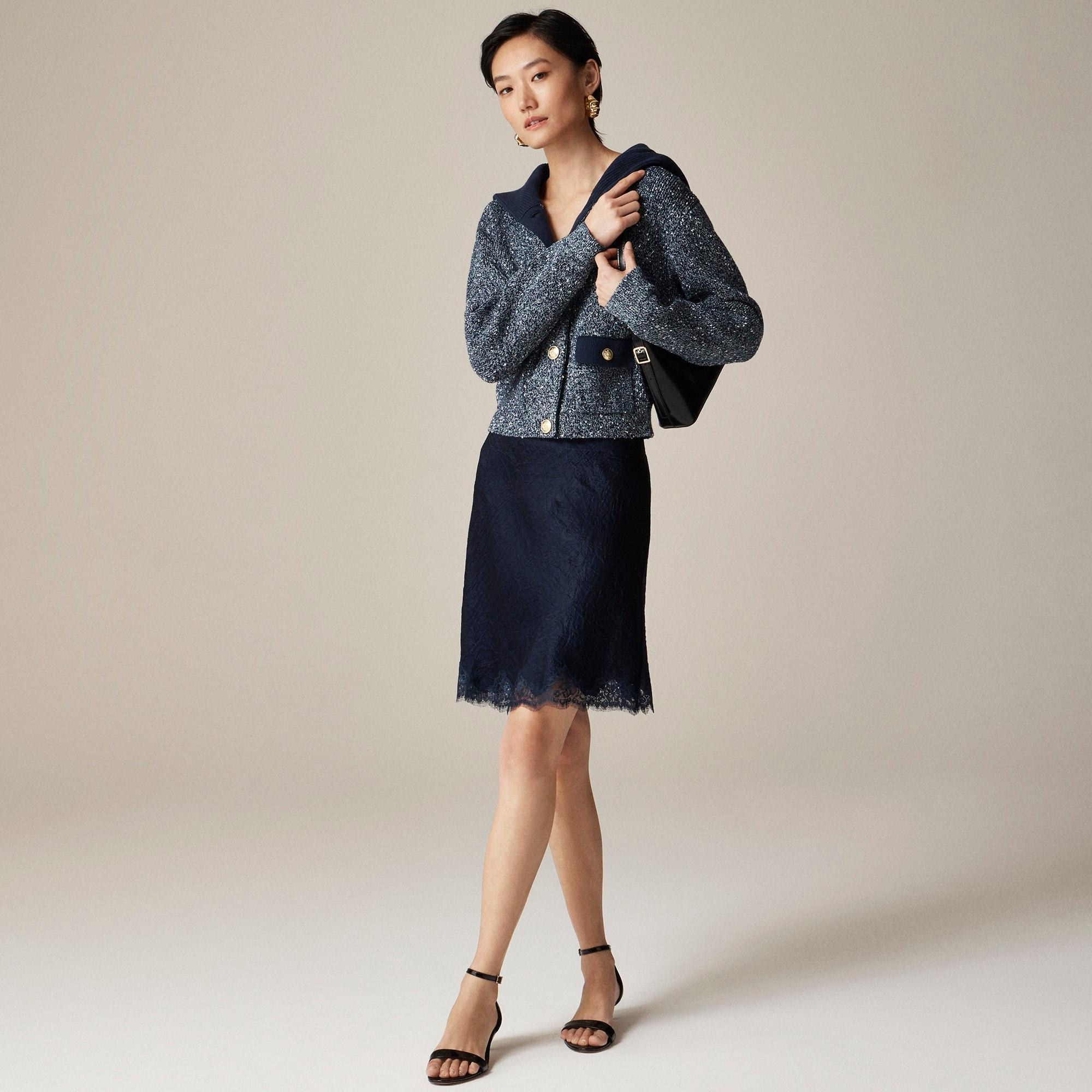 Marled sailor-collar cardigan Product Image