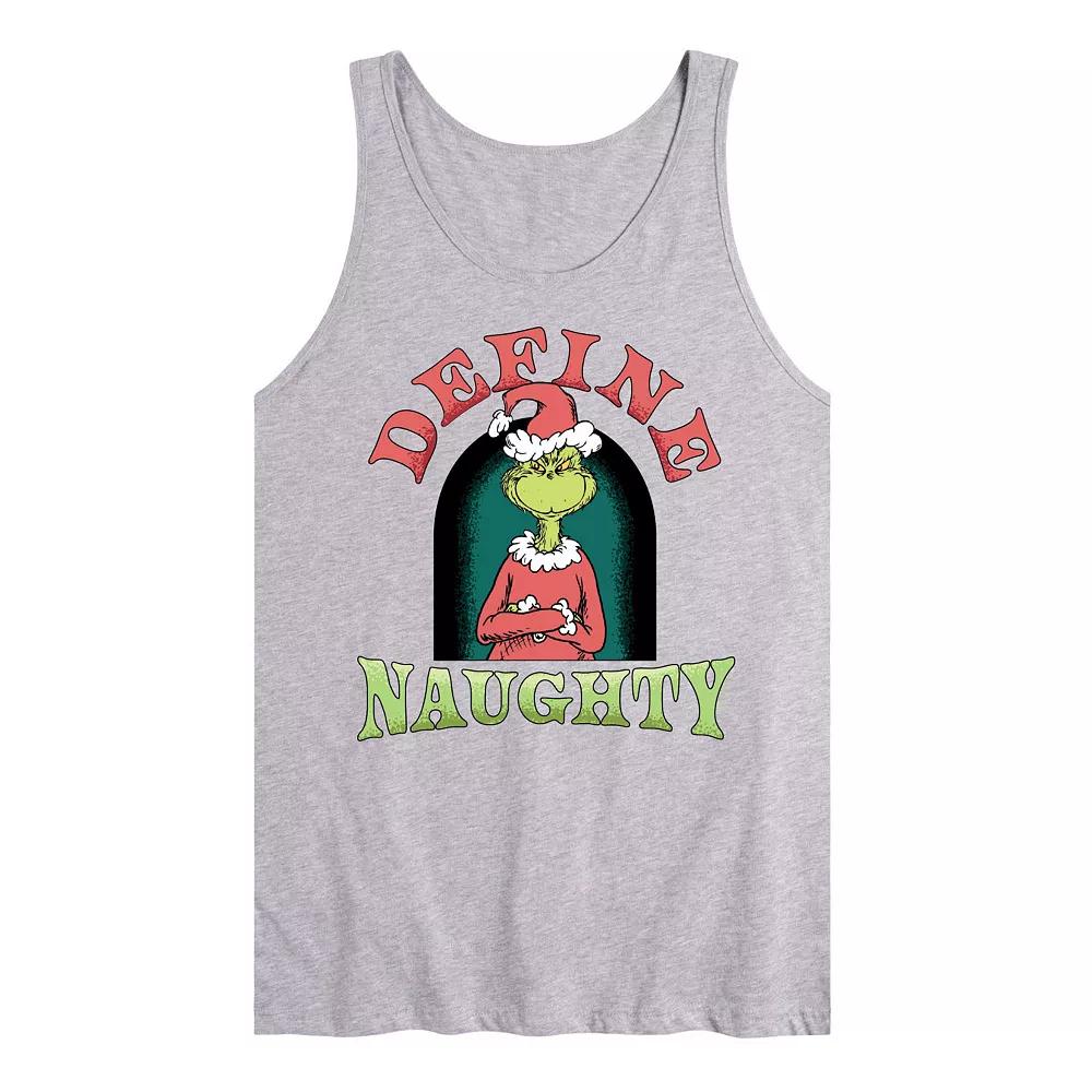Men's Dr. Seuss The Grinch Define Naughty Graphic Tank Top,  Product Image