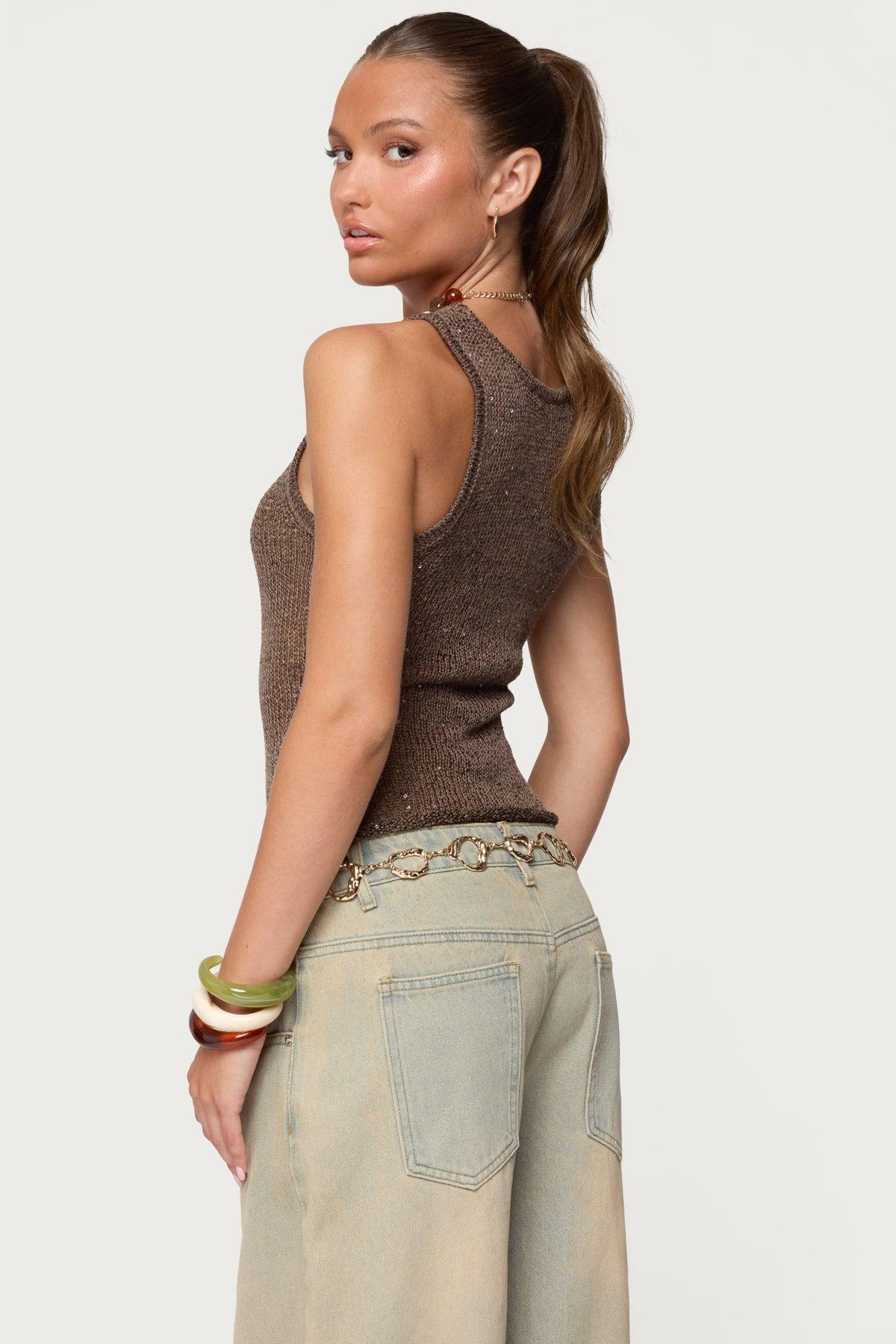 Eleora Sequin Knit Tank Top Product Image