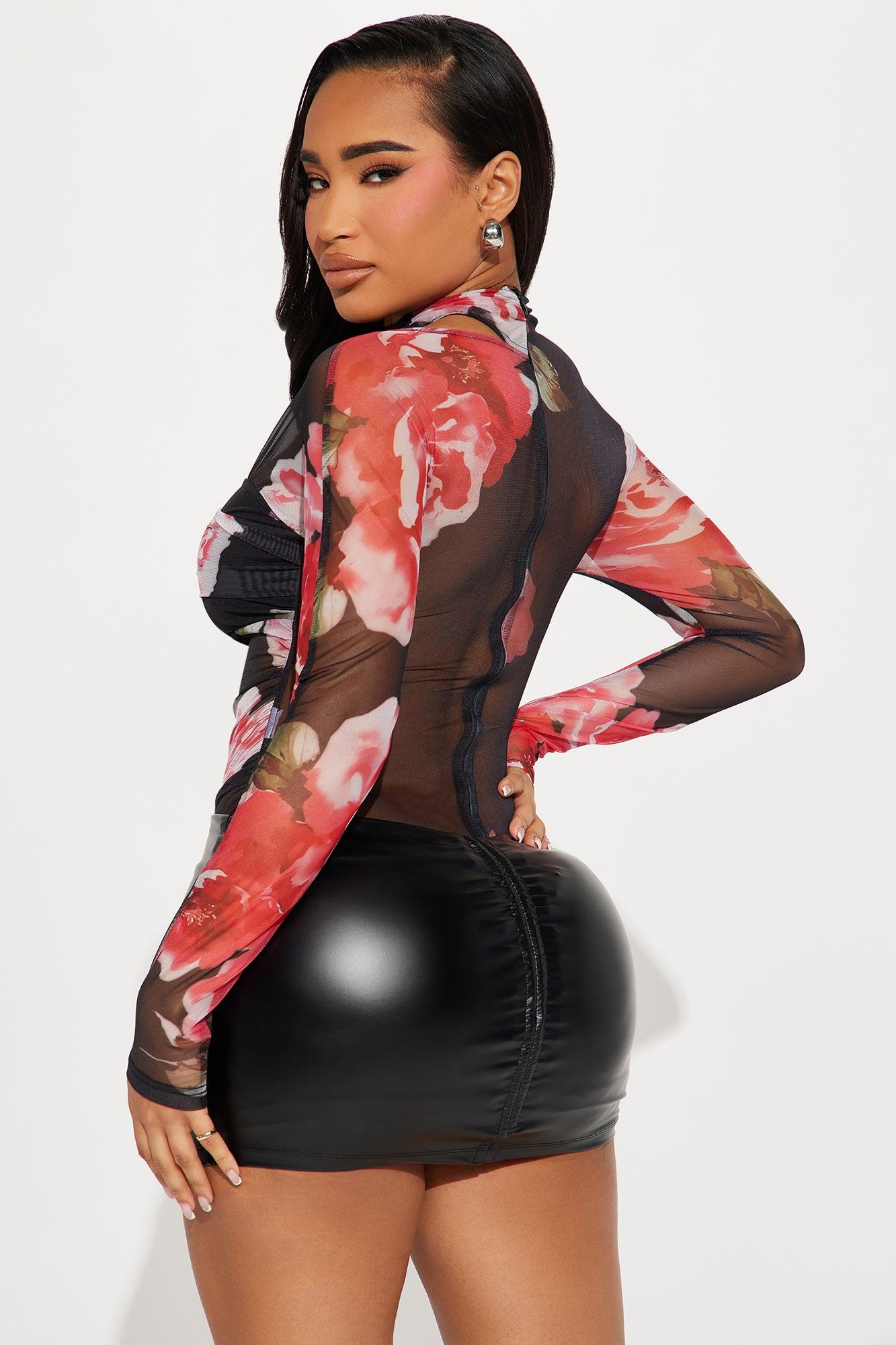 Pocket Full Of Roses Mesh Bodysuit - Black/combo Product Image