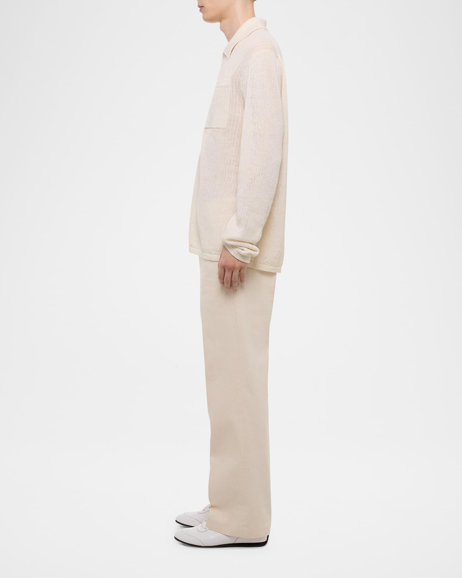 Men's Fine-Gauge Knit Polo Shirt Product Image