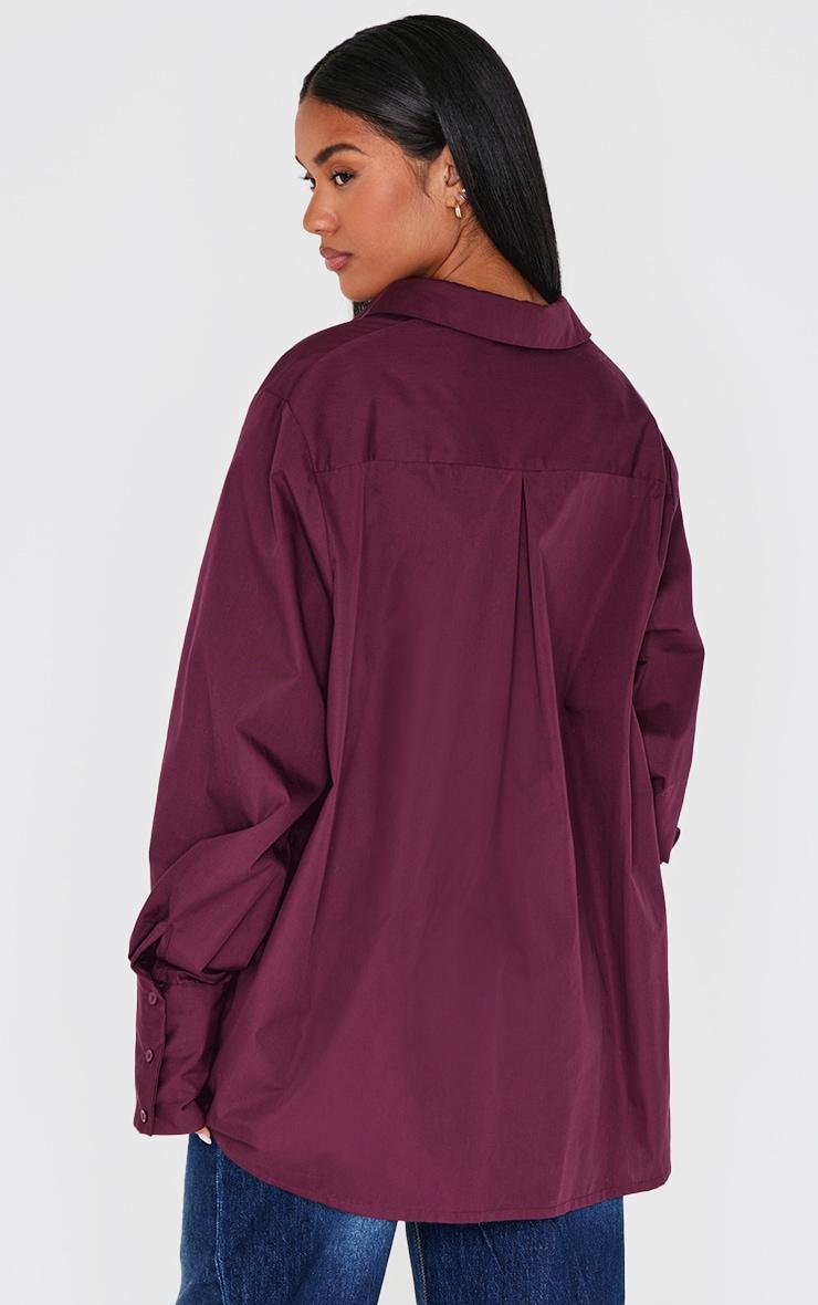 Plum Oversized Cuff Shirt Product Image