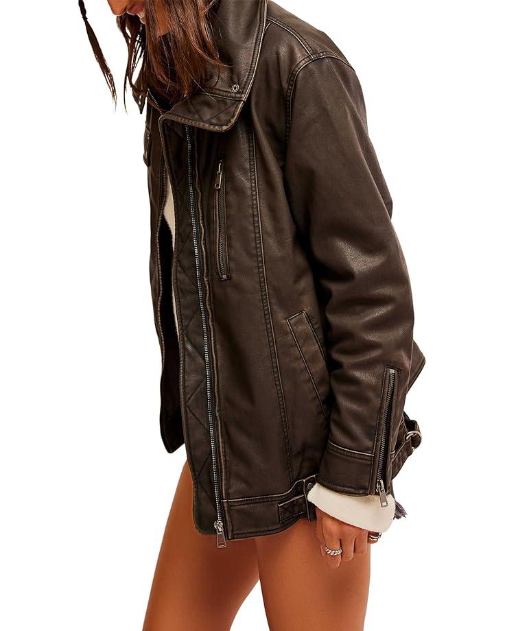 Epic Moment Leather Bomber Jacket Product Image
