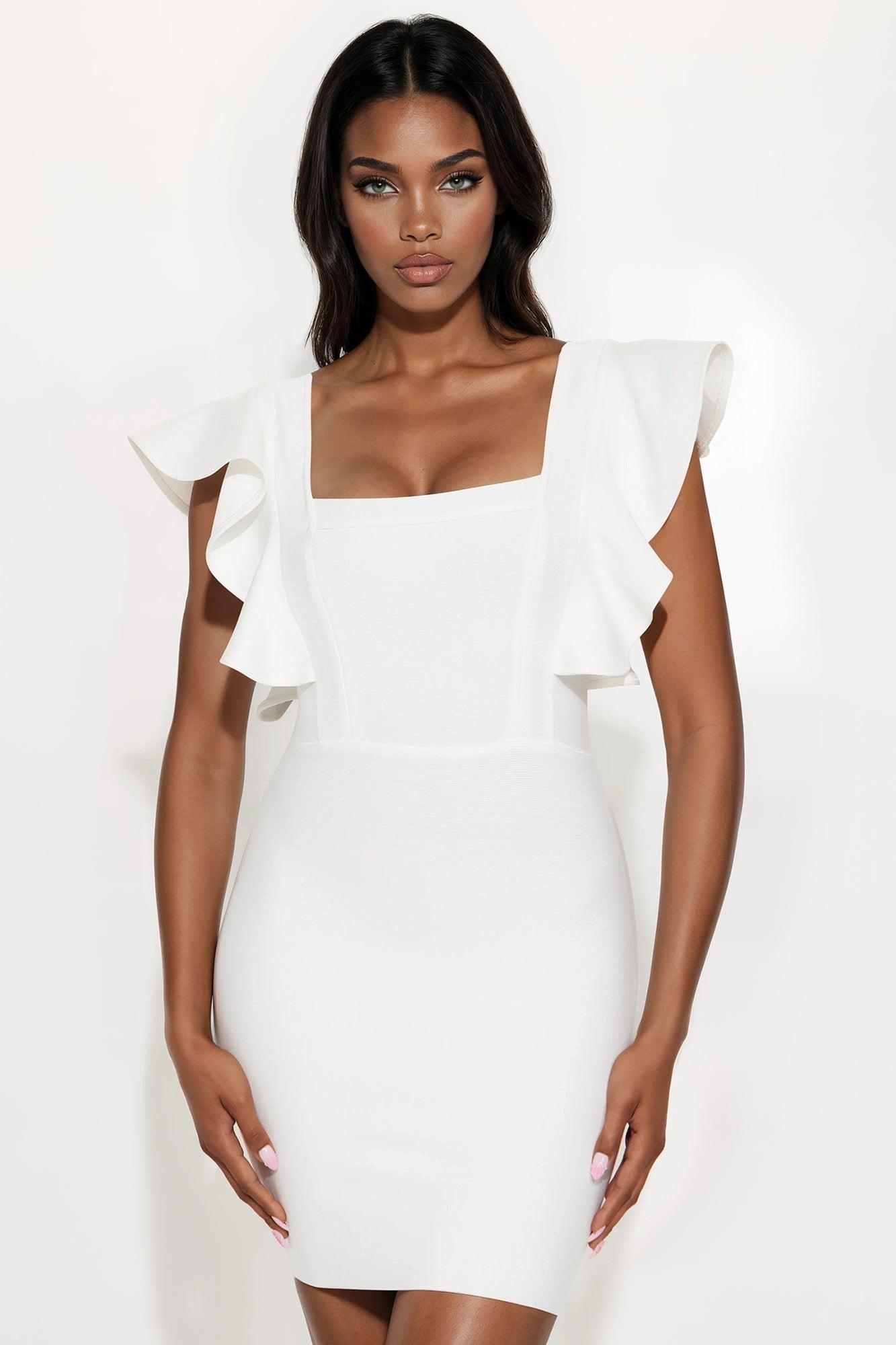 Elyse Bandage Mini Dress - White Female Product Image