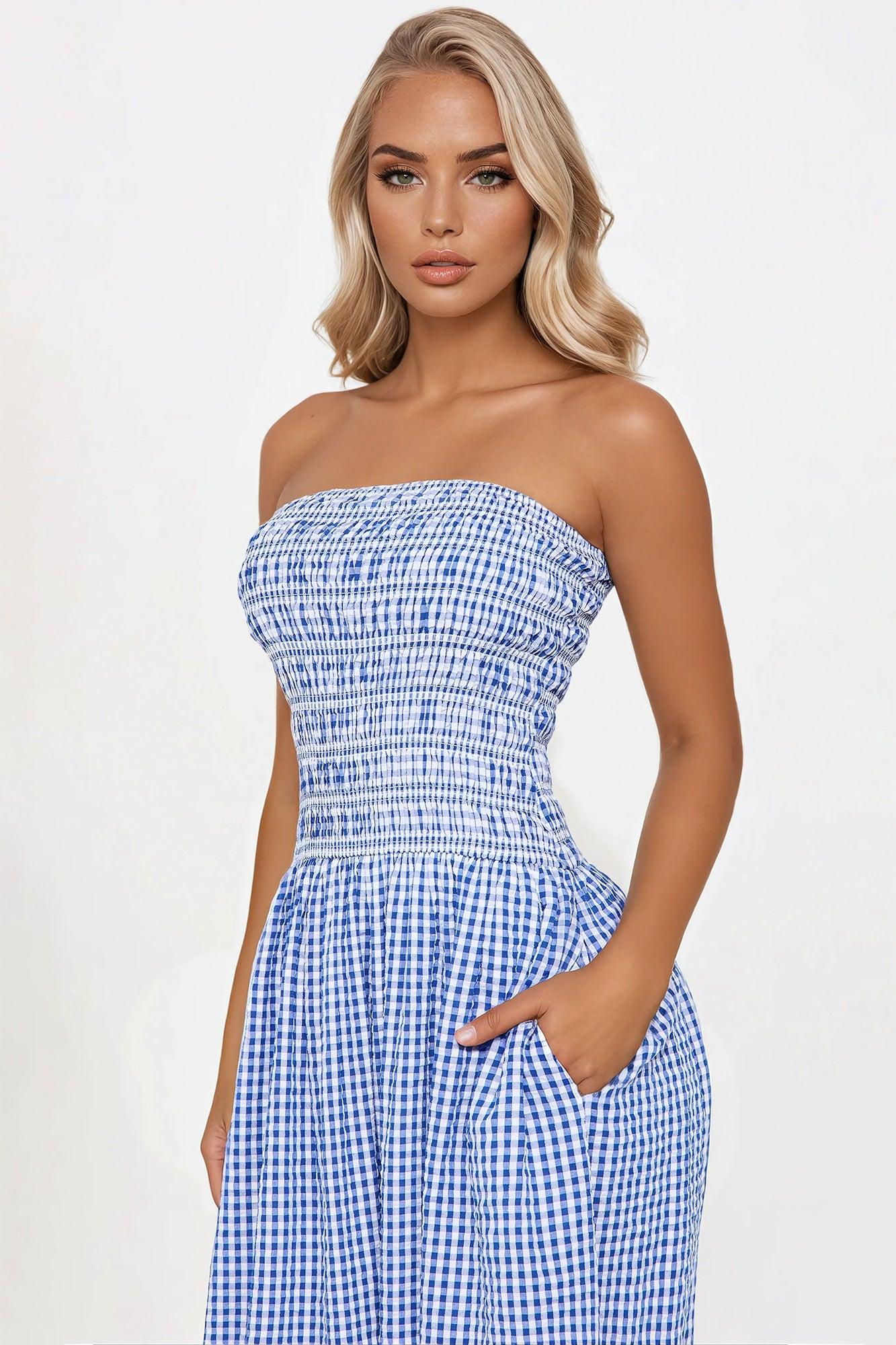 Swept Away Poplin Maxi Dress - Royal Product Image