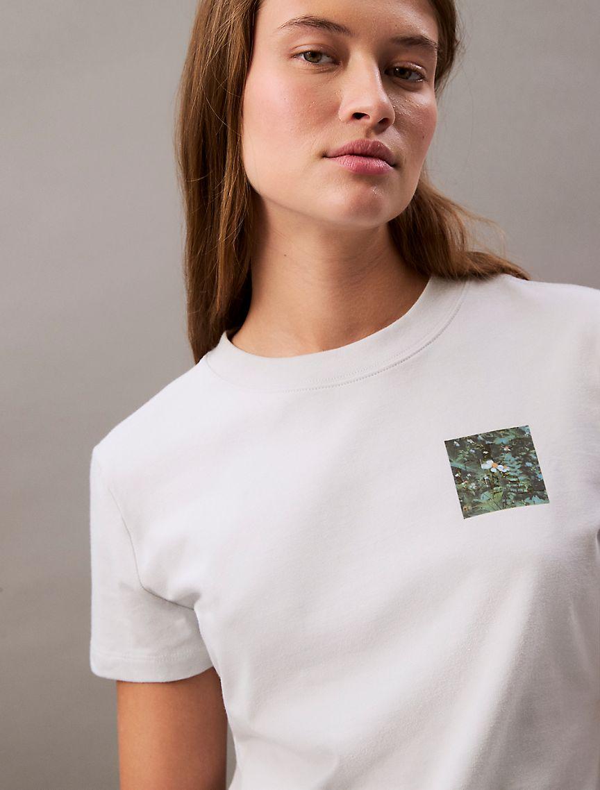 Floral Monogram Logo Graphic Slim T-Shirt Product Image