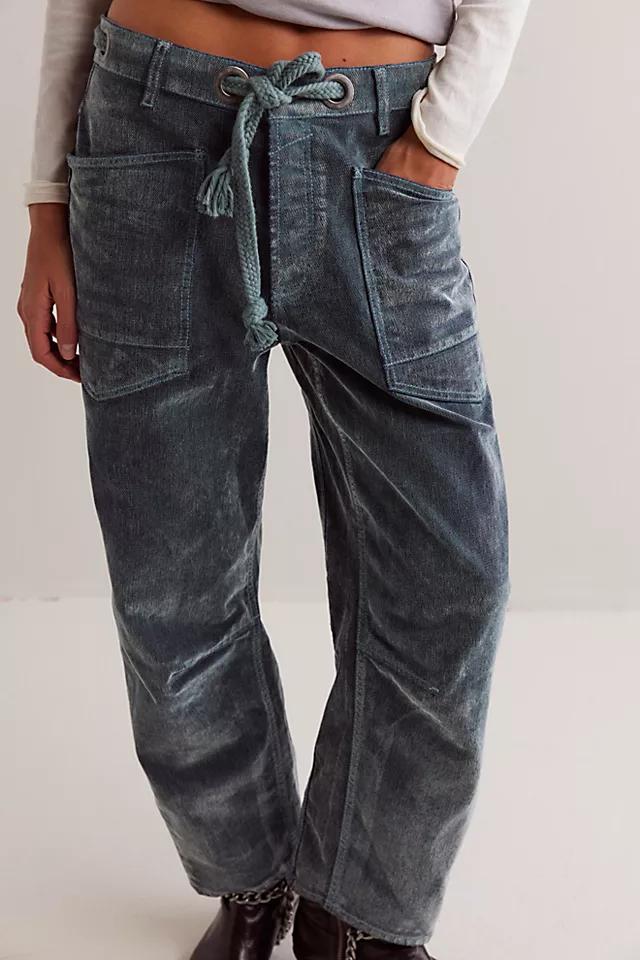 We The Free Moxie Flocked Pull-On Barrel Jeans Product Image