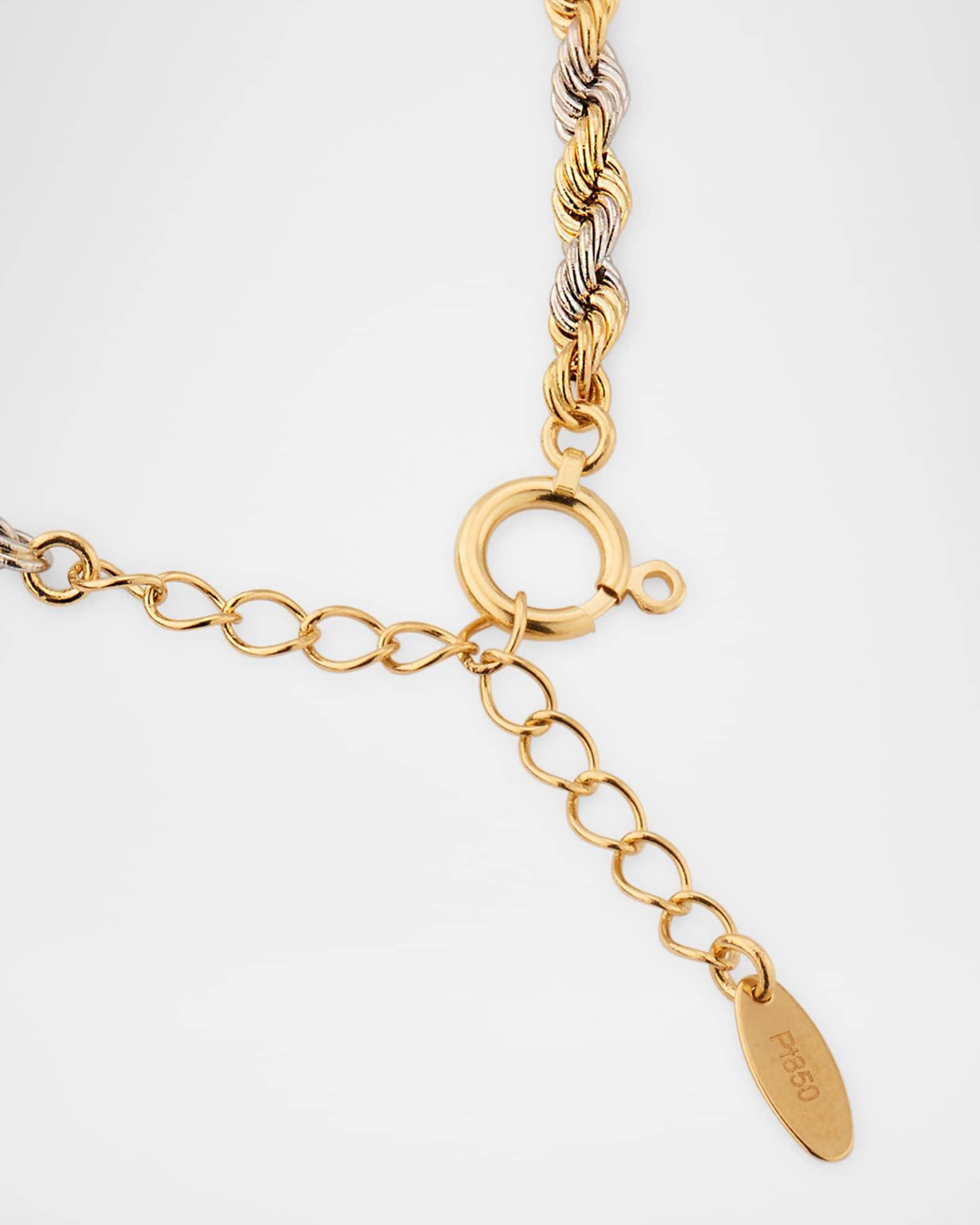 18K and Platinum Rope Chain Bracelet Product Image