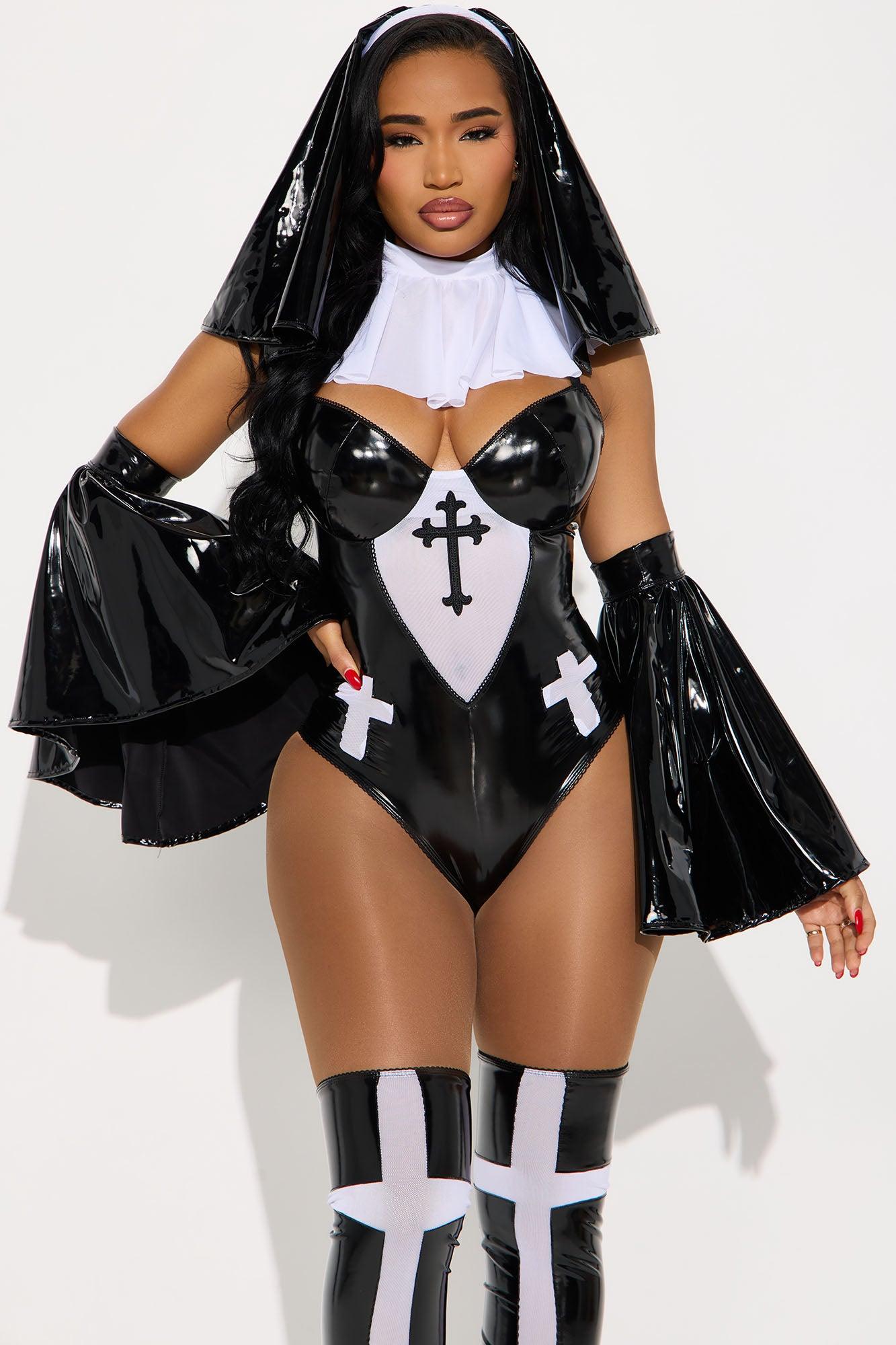 Secret Confessions Nun 5 Piece Costume Set - Black/White Female Product Image