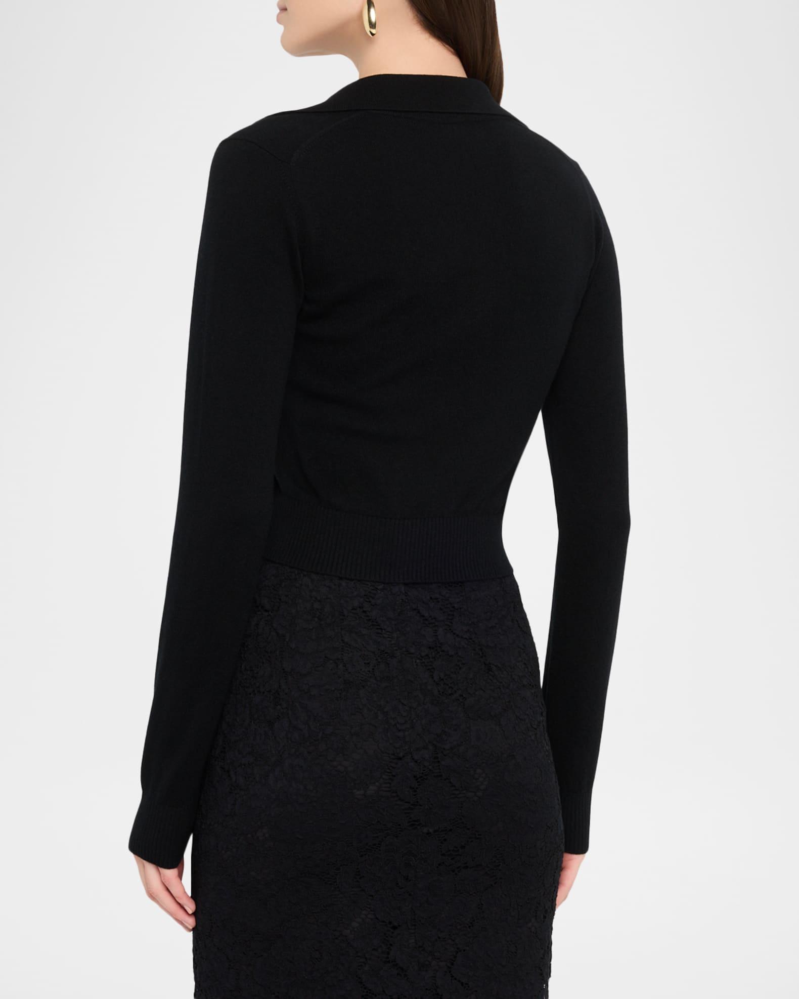 Cashmere Crop Henley Sweater Product Image