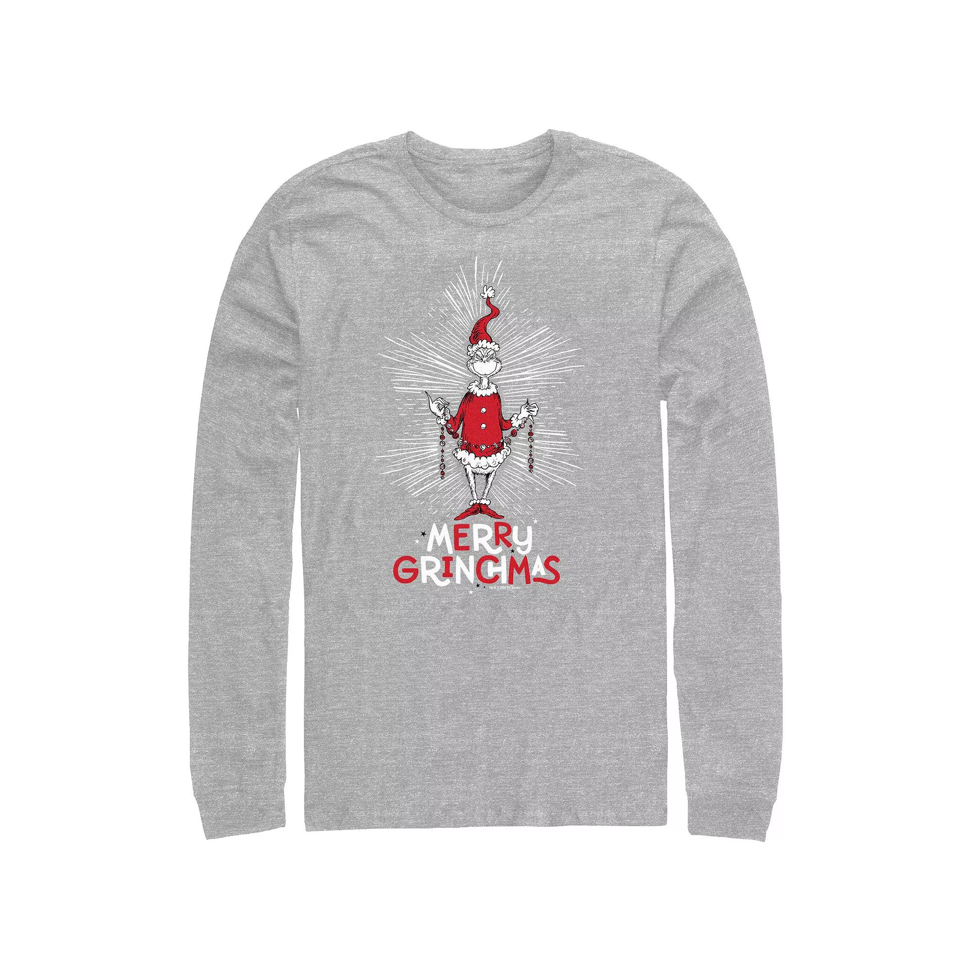 Big & Tall Dr. Seuss Merry Grinchmas Long Sleeve Graphic Tee, Men's,  Product Image