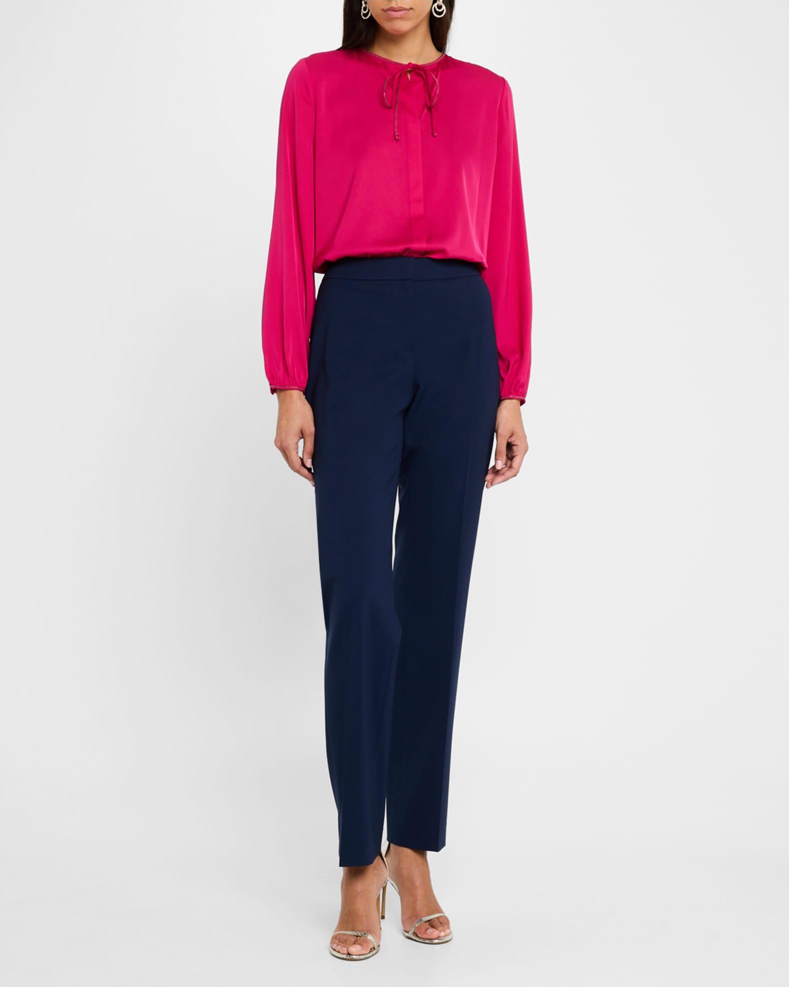 Eliza Chain-Trim Silk Blouse Product Image