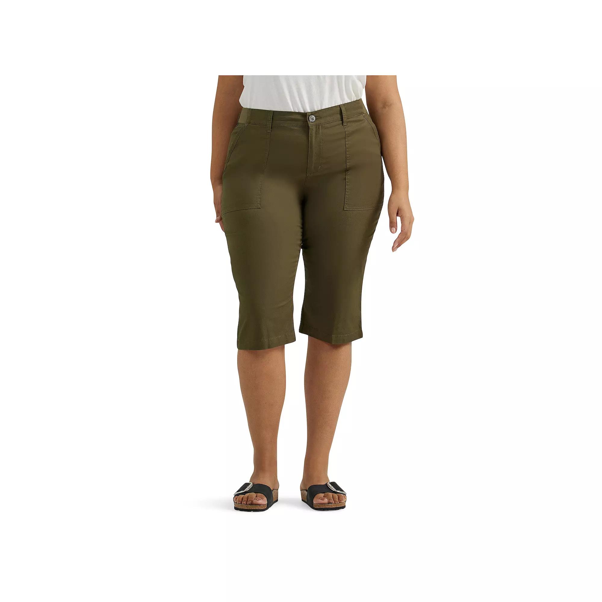 Plus Size Lee FLEX TO GO Utility Skimmer Pants, Women's, Size: 22 W, Olive Black Product Image