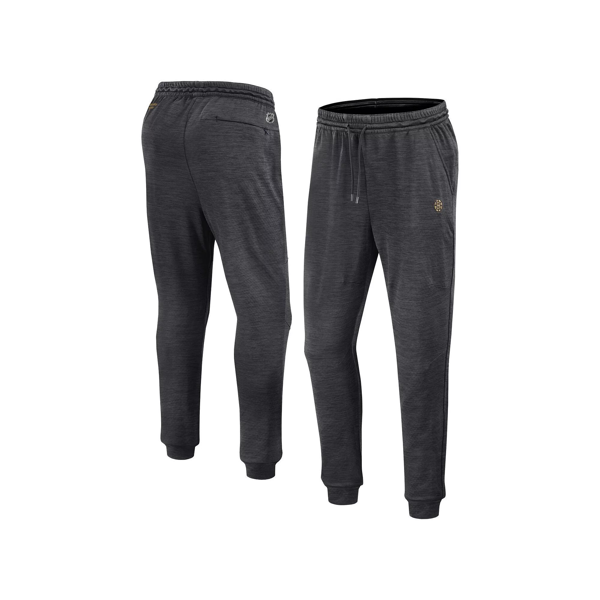 Men's Fanatics Heather Charcoal Boston Bruins Authentic Pro Fleece Sweatpants,  Product Image