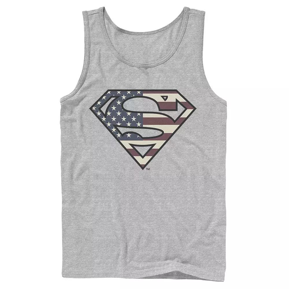 Men's DC Comics Superman Vintage American Flag Logo Fill Tank Top,  Product Image