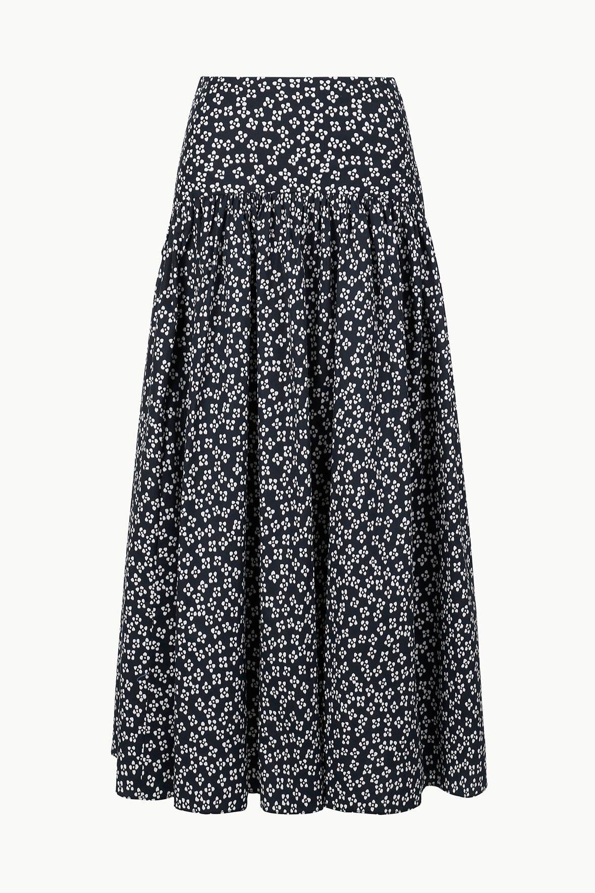 PROCIDA SKIRT | BLACK WOODBLOCK FLORAL Product Image
