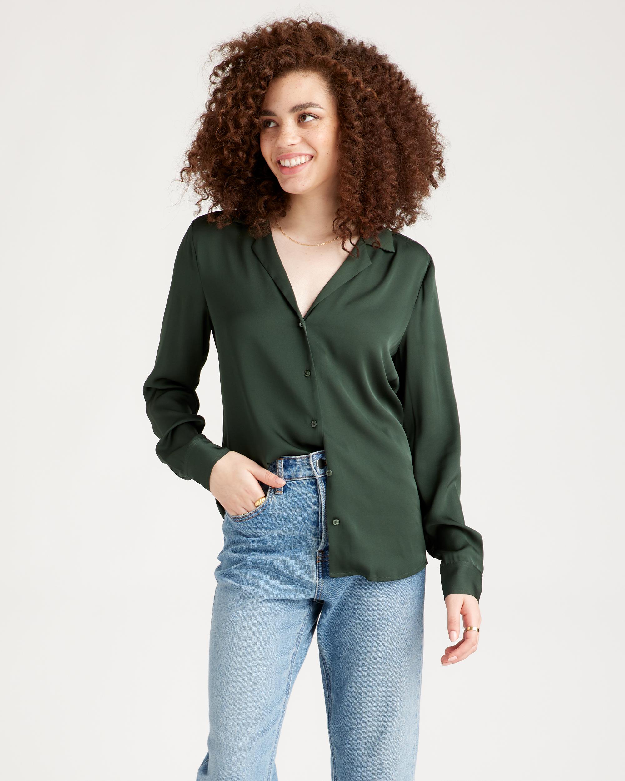 Quince | Women's Washable Stretch Notch Collar Blouse Silk Product Image