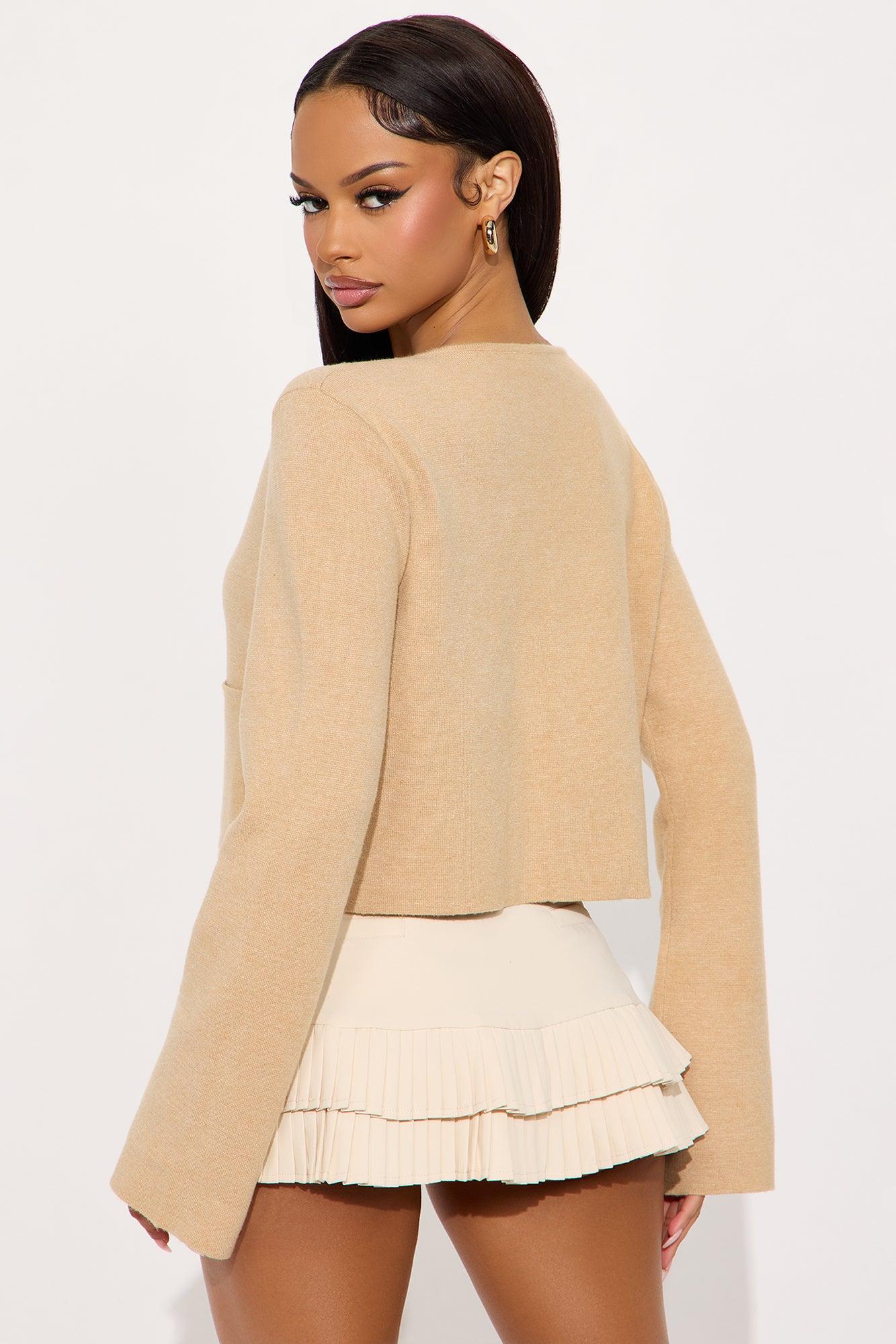 Sweet Talk Cardigan - Taupe Female Product Image