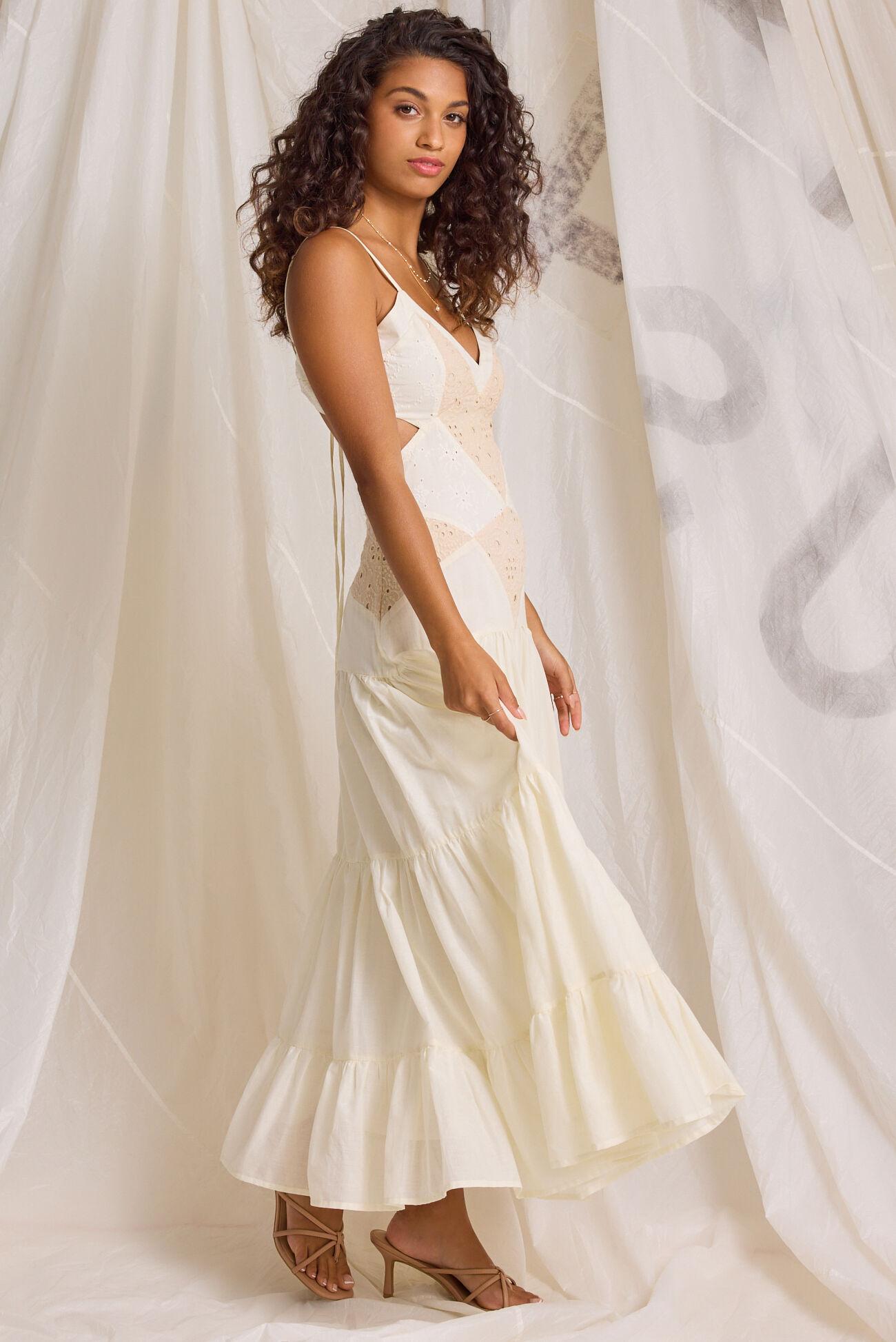 Halston Crochet Maxi Dress Product Image