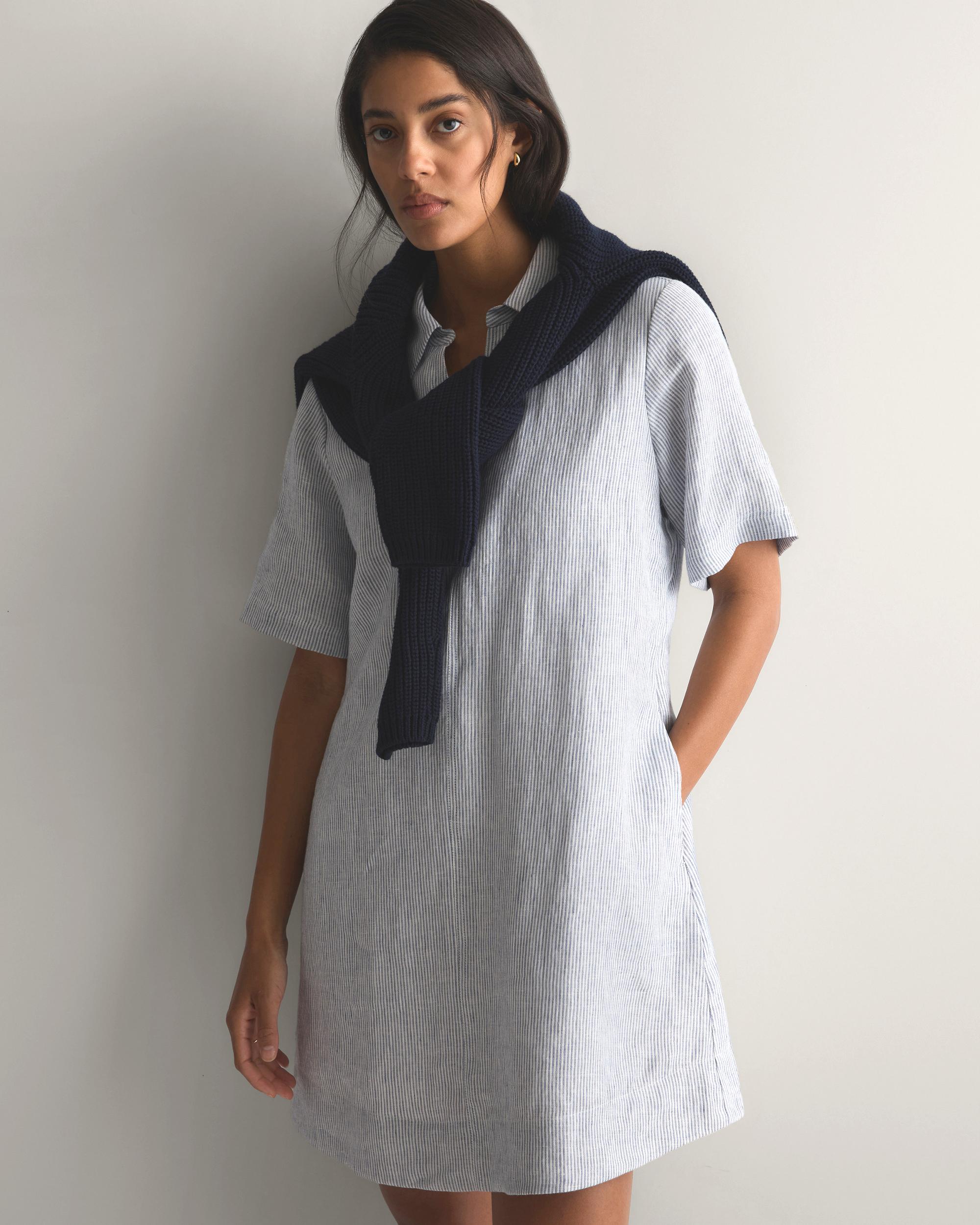 Quince | Women's 100% European Linen Popover Mini Dress Product Image