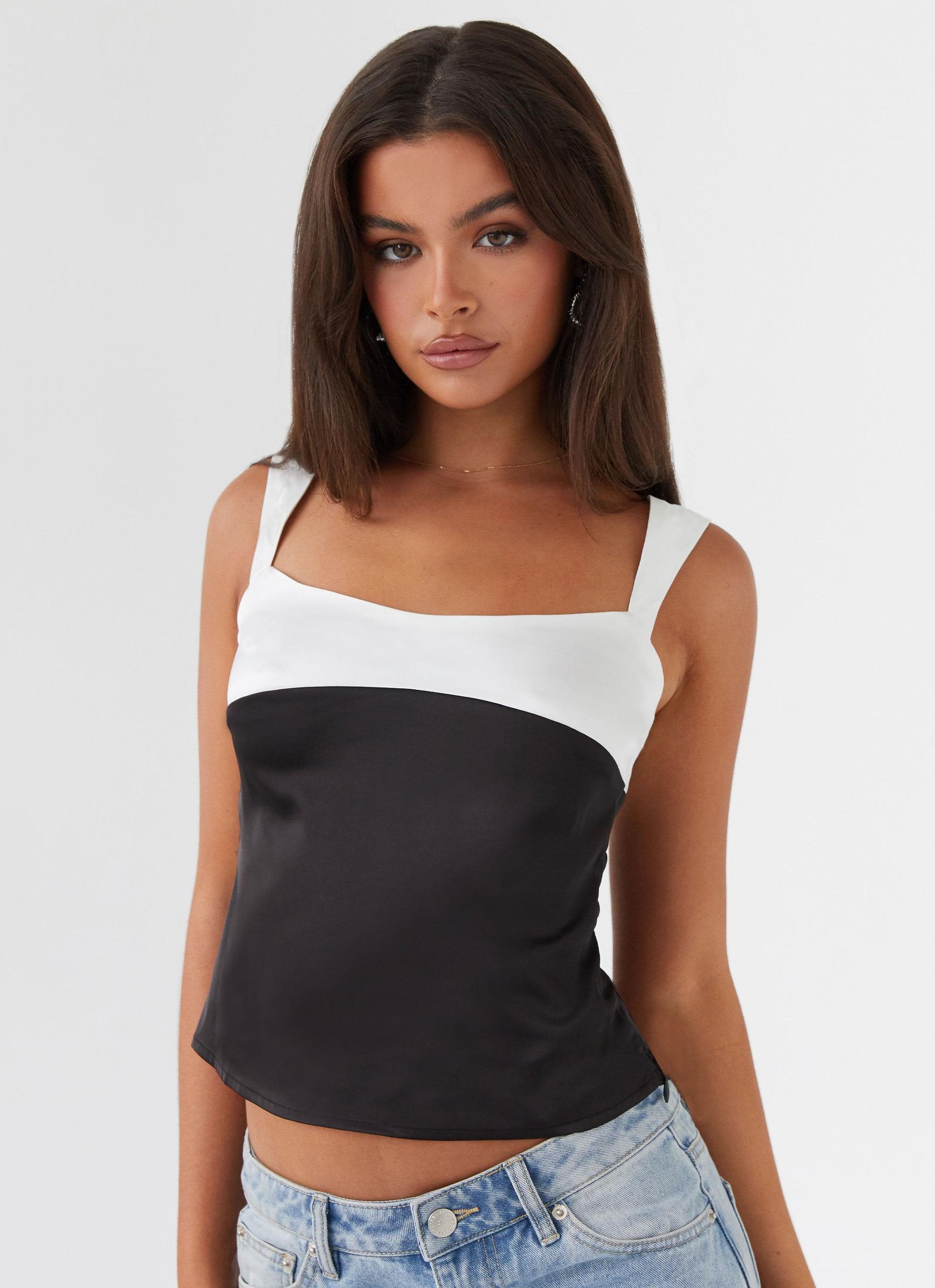 Lylah Satin Top - Onyx Product Image