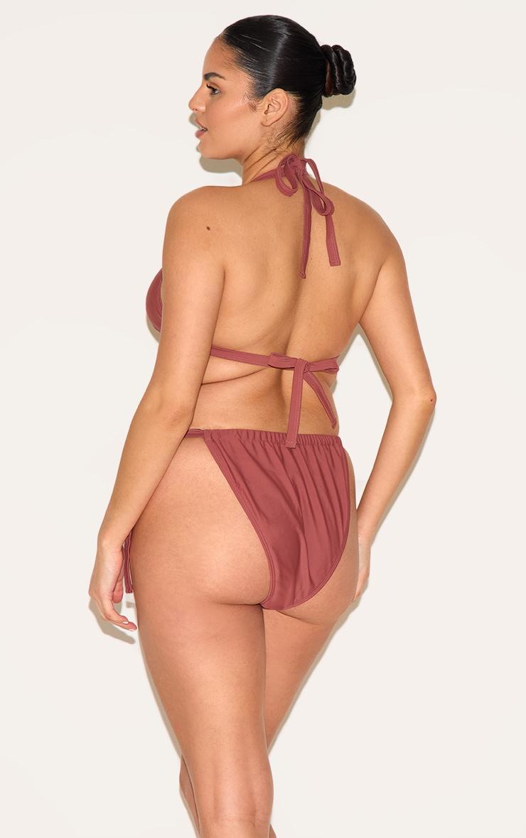Plus Rust Basic Tanga Tie Side Bikini Bottom Product Image
