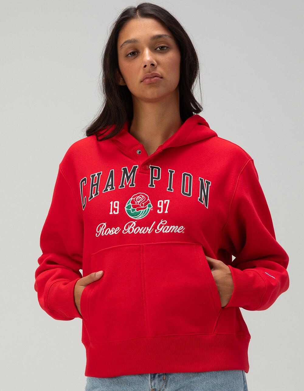 CHAMPION Reverse Weave Icon Rose Bowl Game Womens Hoodie - RED Product Image