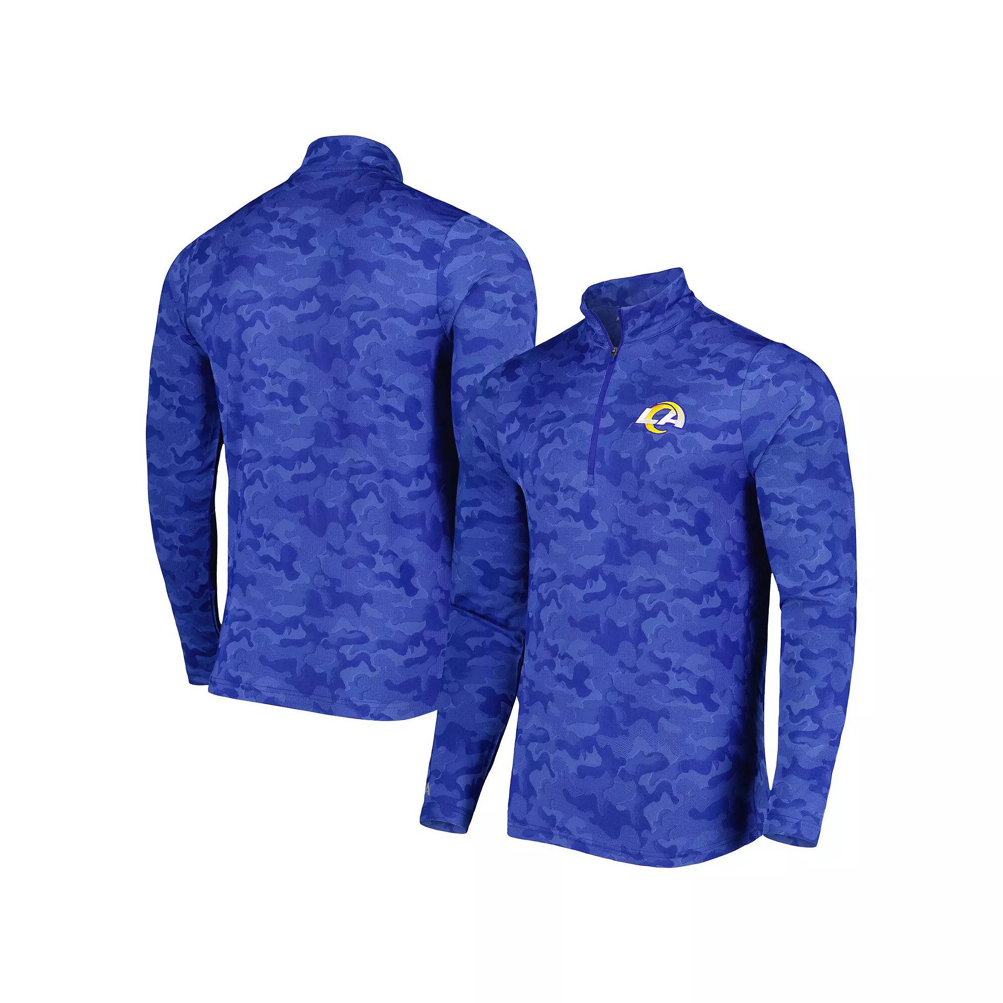 Men's Antigua Royal Los Angeles Rams Brigade Quarter-Zip Sweatshirt, Size: Large, Blue Product Image