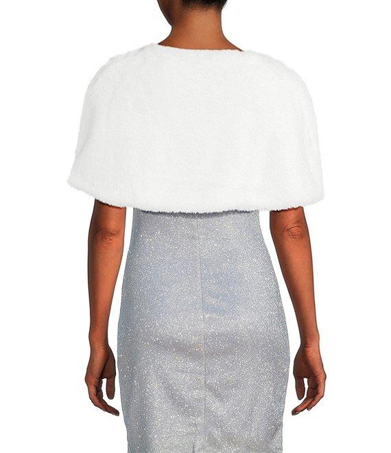 I.N. San Francisco Faux Fur Novelty Brooch Shrug Product Image