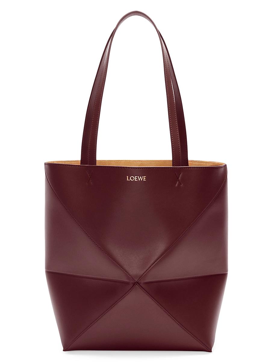 Puzzle Fold Medium Tote Bag in Shiny Leather Product Image