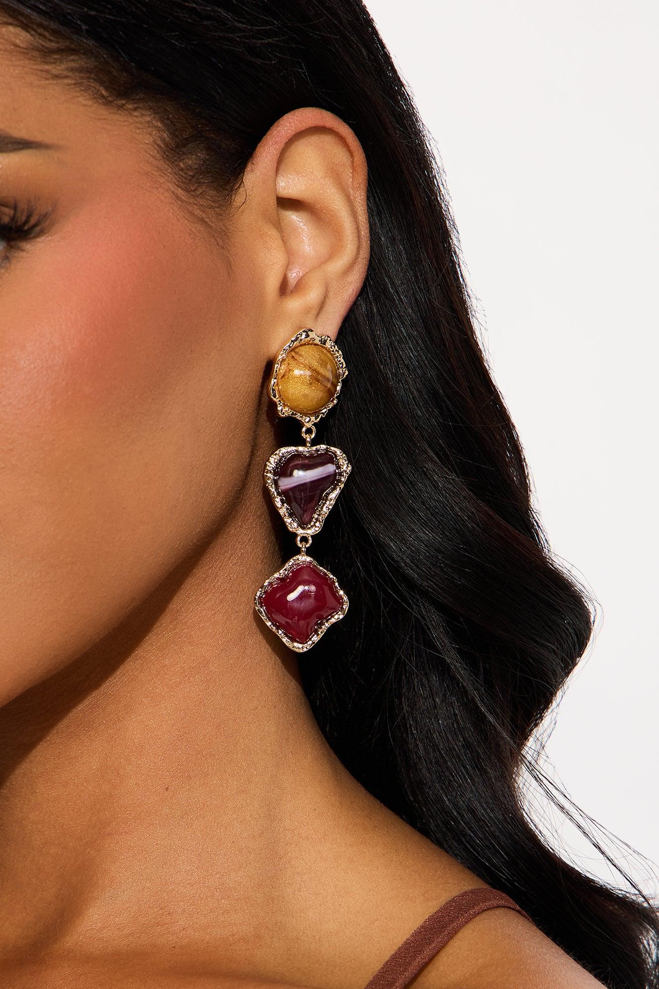 Show Off Jeweled Drop Earrings - Gold/Multi Female Product Image