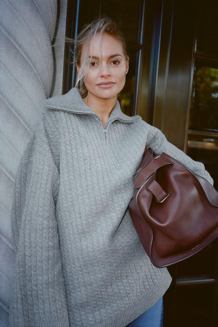 Wool Half Zip Knitted Sweater Product Image