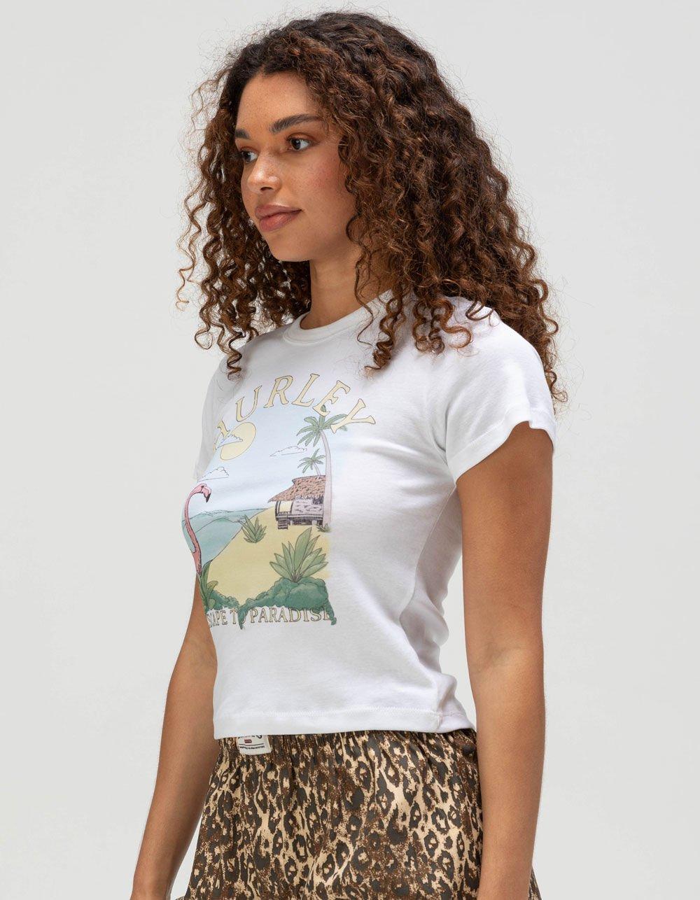 HURLEY Casa Del Womens Baby Tee - WHITE Product Image