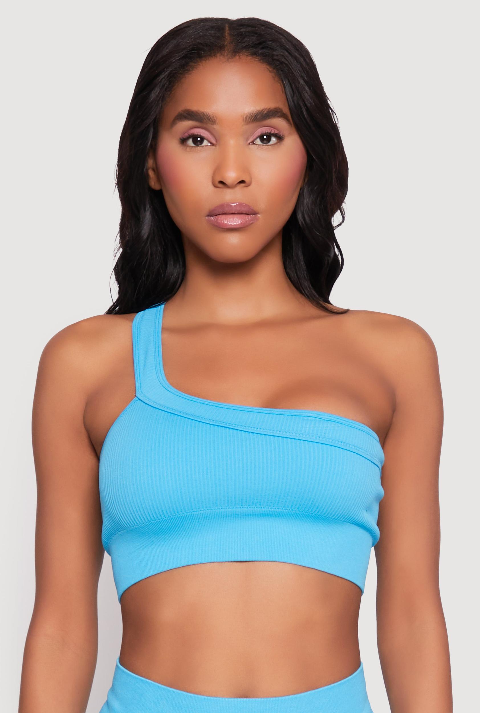 Womens Seamless One Shoulder Crop Top Product Image