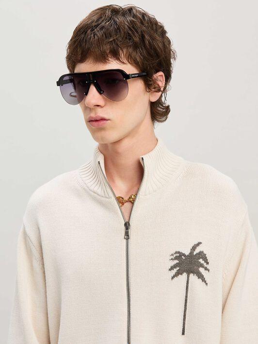 PALMS KNIT TRACK TOP OFF WHITE - GREY ME Product Image