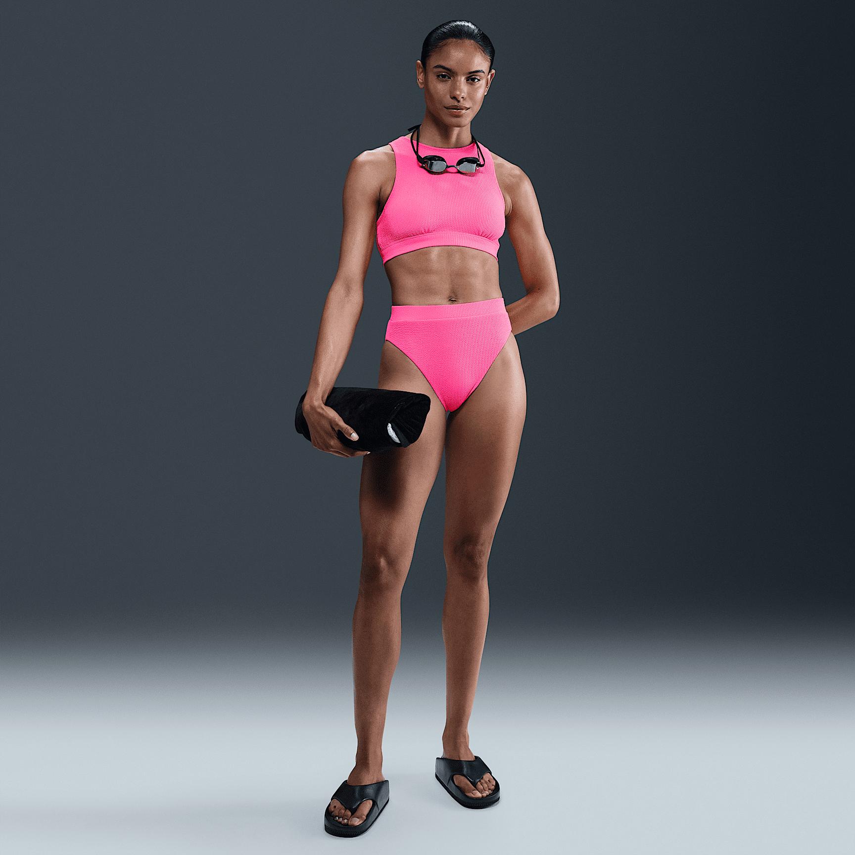 Nike Womens Swim Elevated Essential High-Neck Bikini Top | NESSF269-678 Product Image
