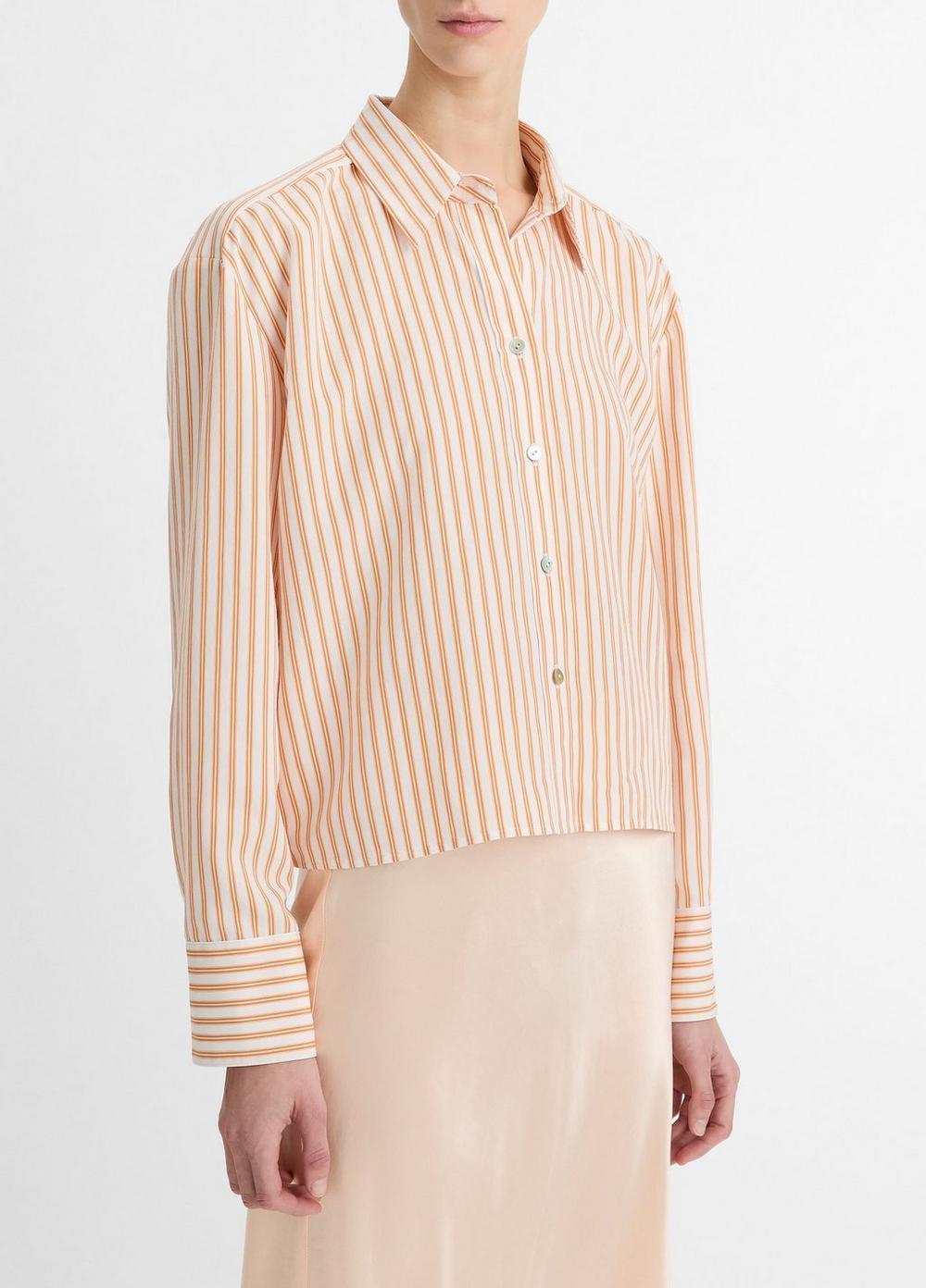 Till Stripe Cropped Button-Front Shirt Product Image