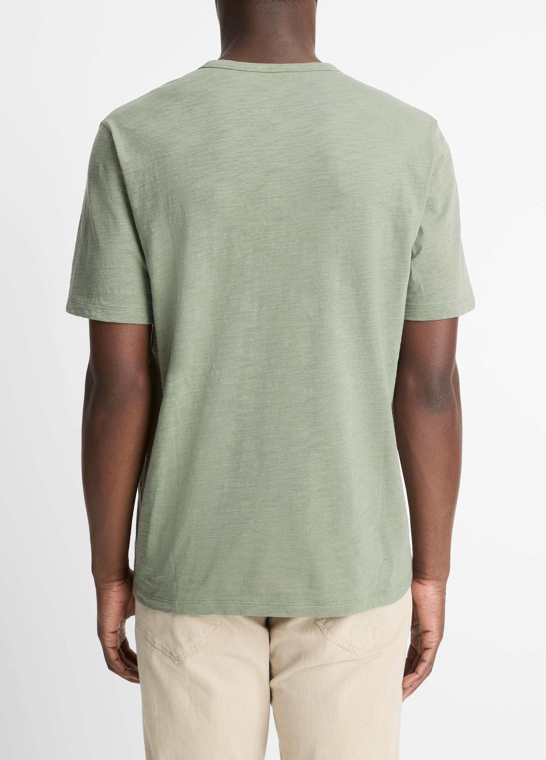 Slub Cotton Split-Neck T-Shirt Product Image
