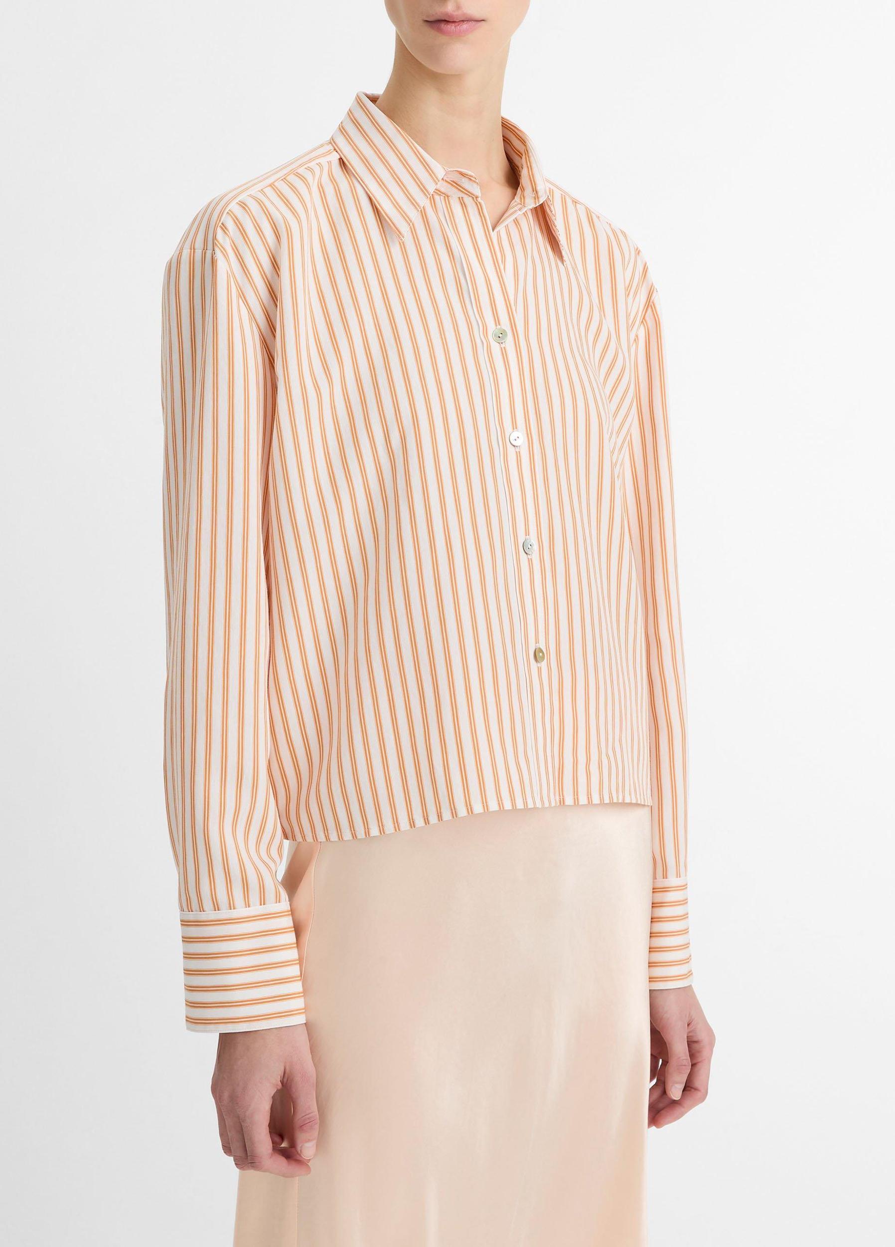 Till Stripe Cropped Button-Front Shirt Product Image