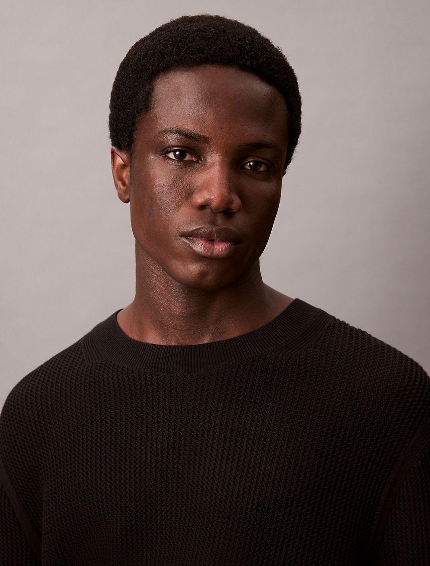 Cotton Mesh Relaxed Sweater Product Image