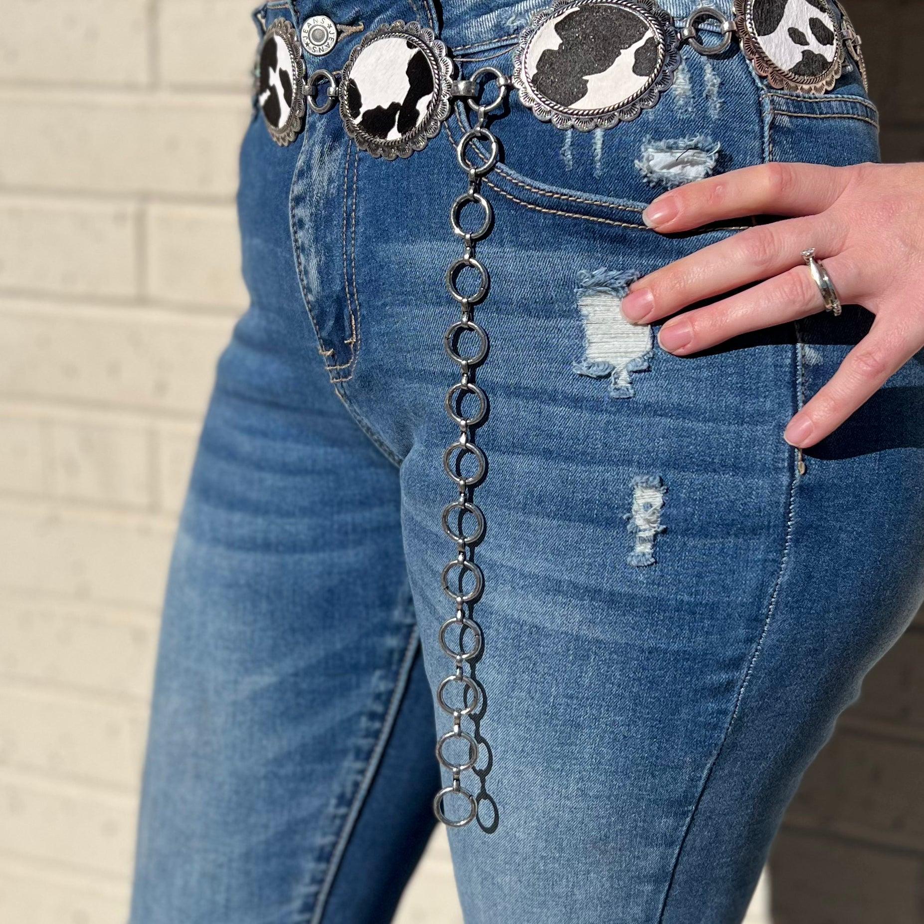 Chain Link Black And White Belt Product Image