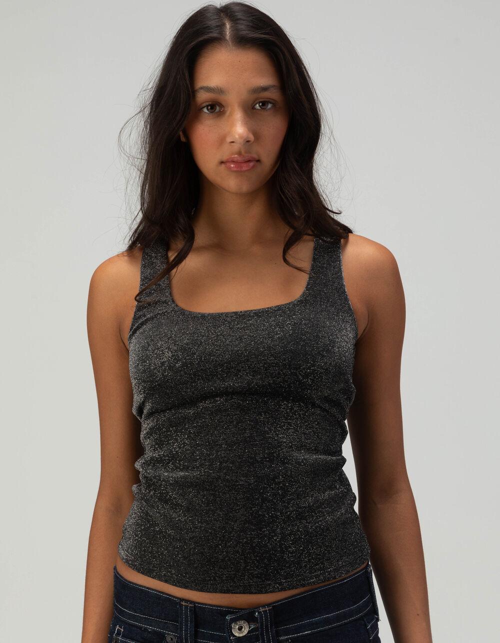 JJXX Sparkle Womens Tank Top - BLACK Product Image