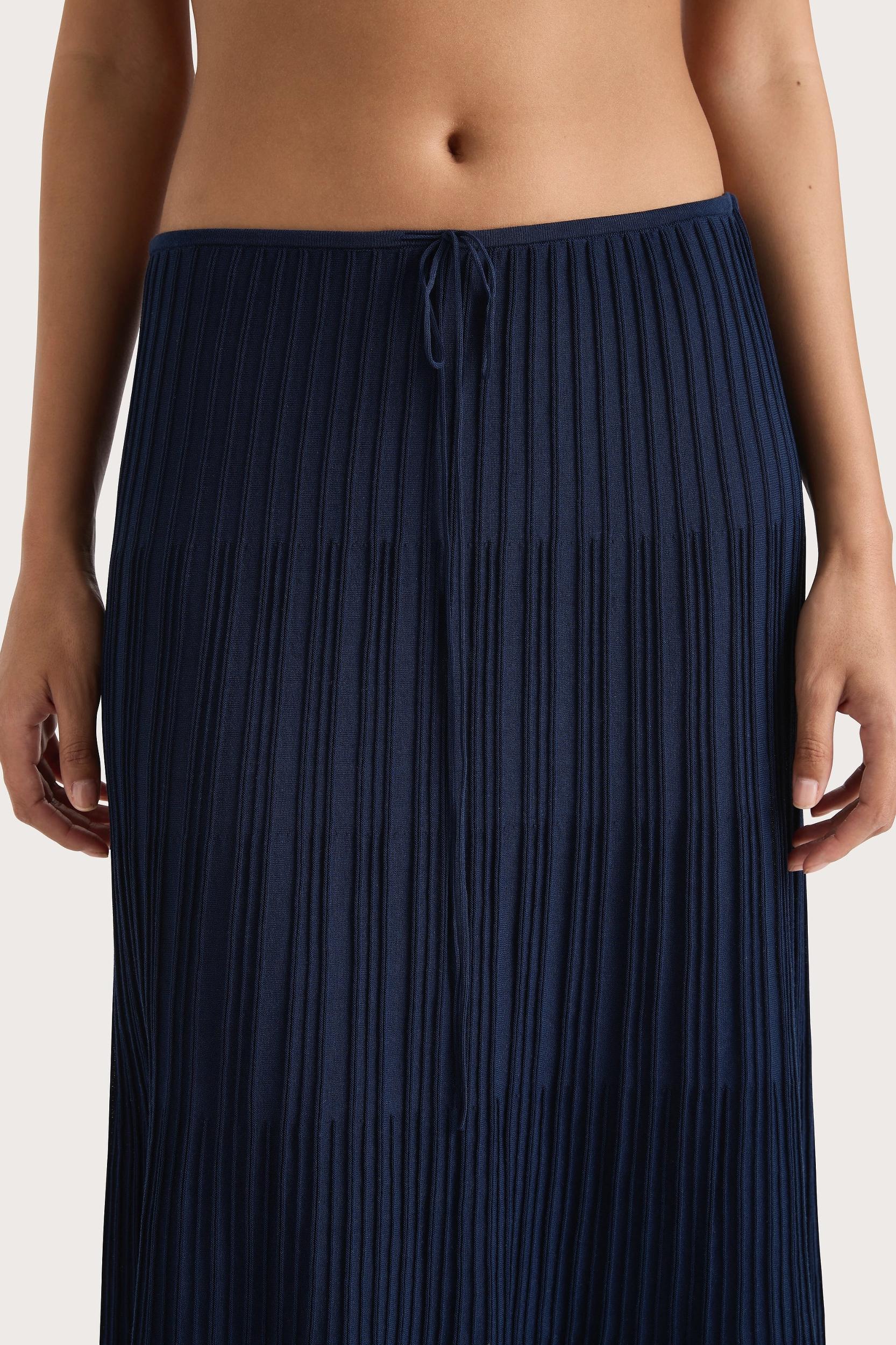 Citara Drawstring Midi Skirt Navy - Final Sale Product Image