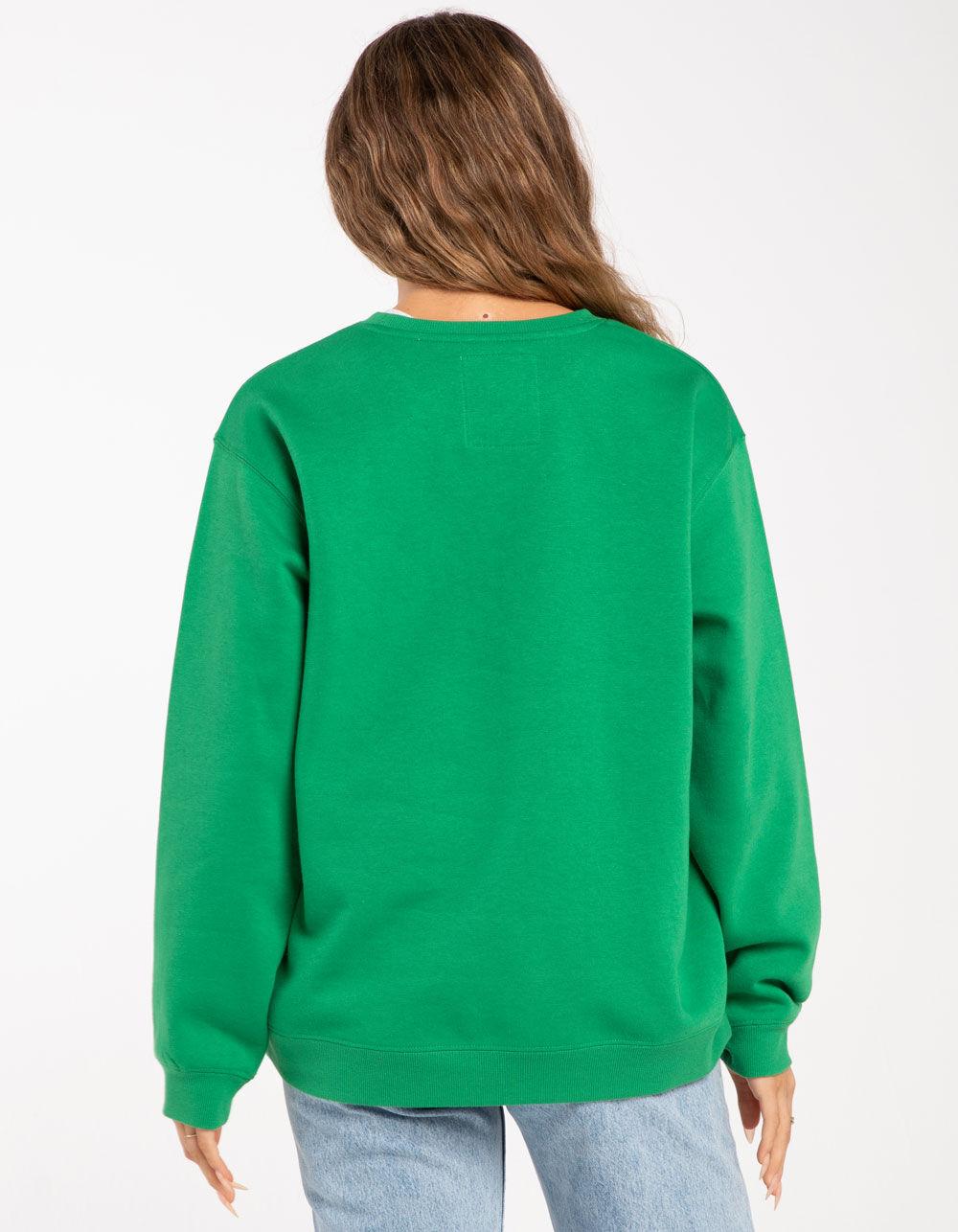 GARFIELD Gimme Christmas Womens Crewneck Sweatshirt - GREEN Product Image