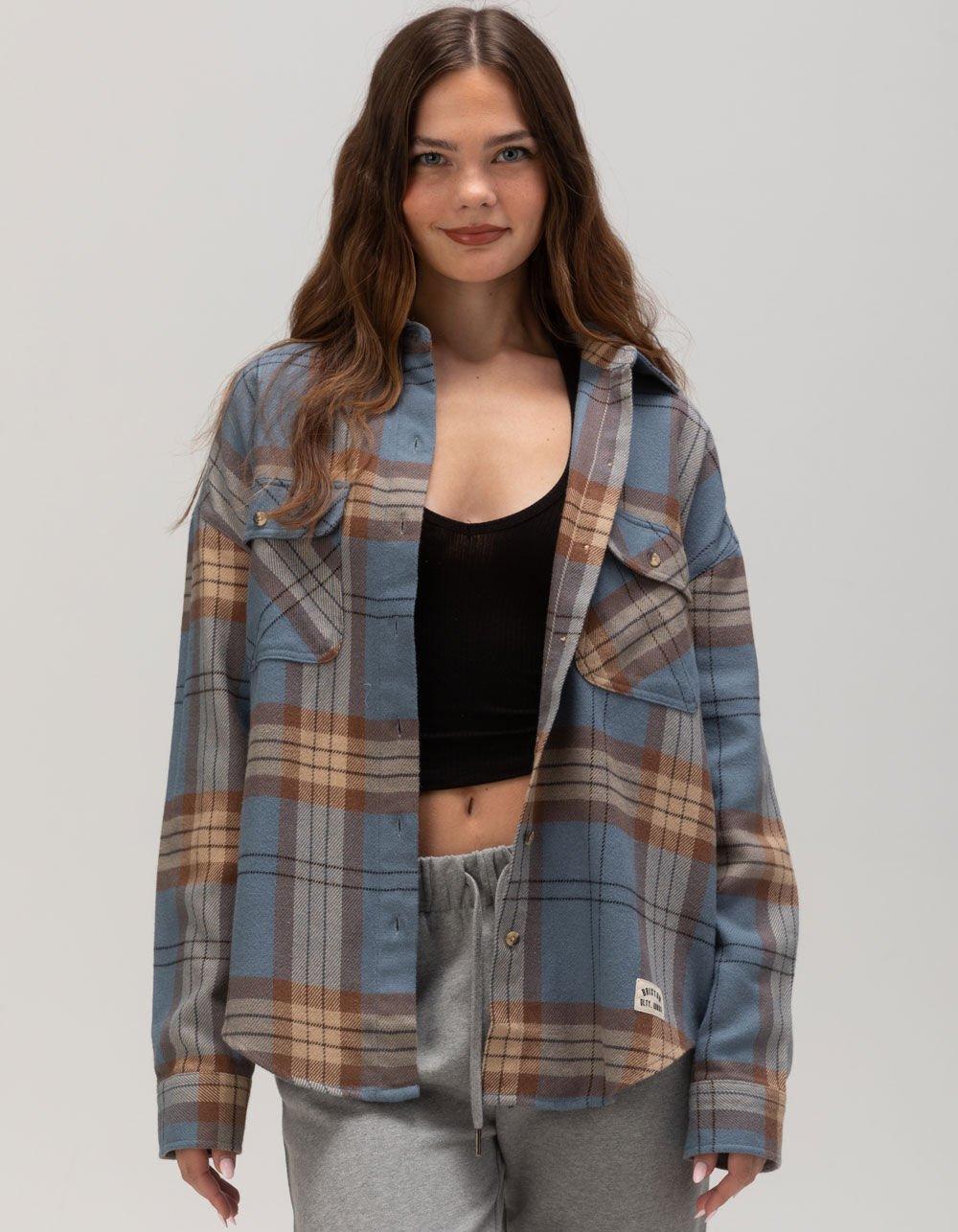 BRIXTON Bowery Womens Flannel - BLUE COMBO Product Image
