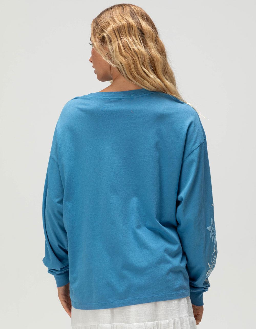 ROXY Hibiscus Love Womens Long Sleeve Tee - BLUE Product Image