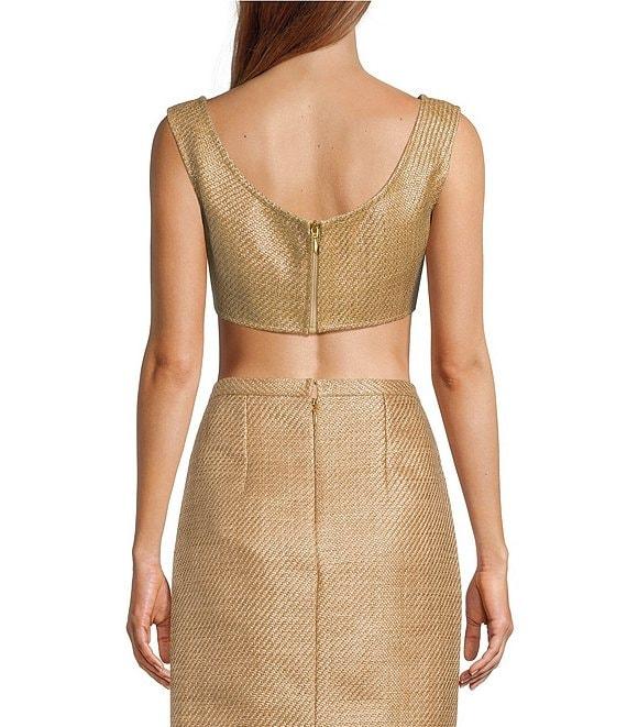 Antonio Melani X The Style Bungalow Manana Raffia Sleeveless Scoop Neck Bra Top Product Image